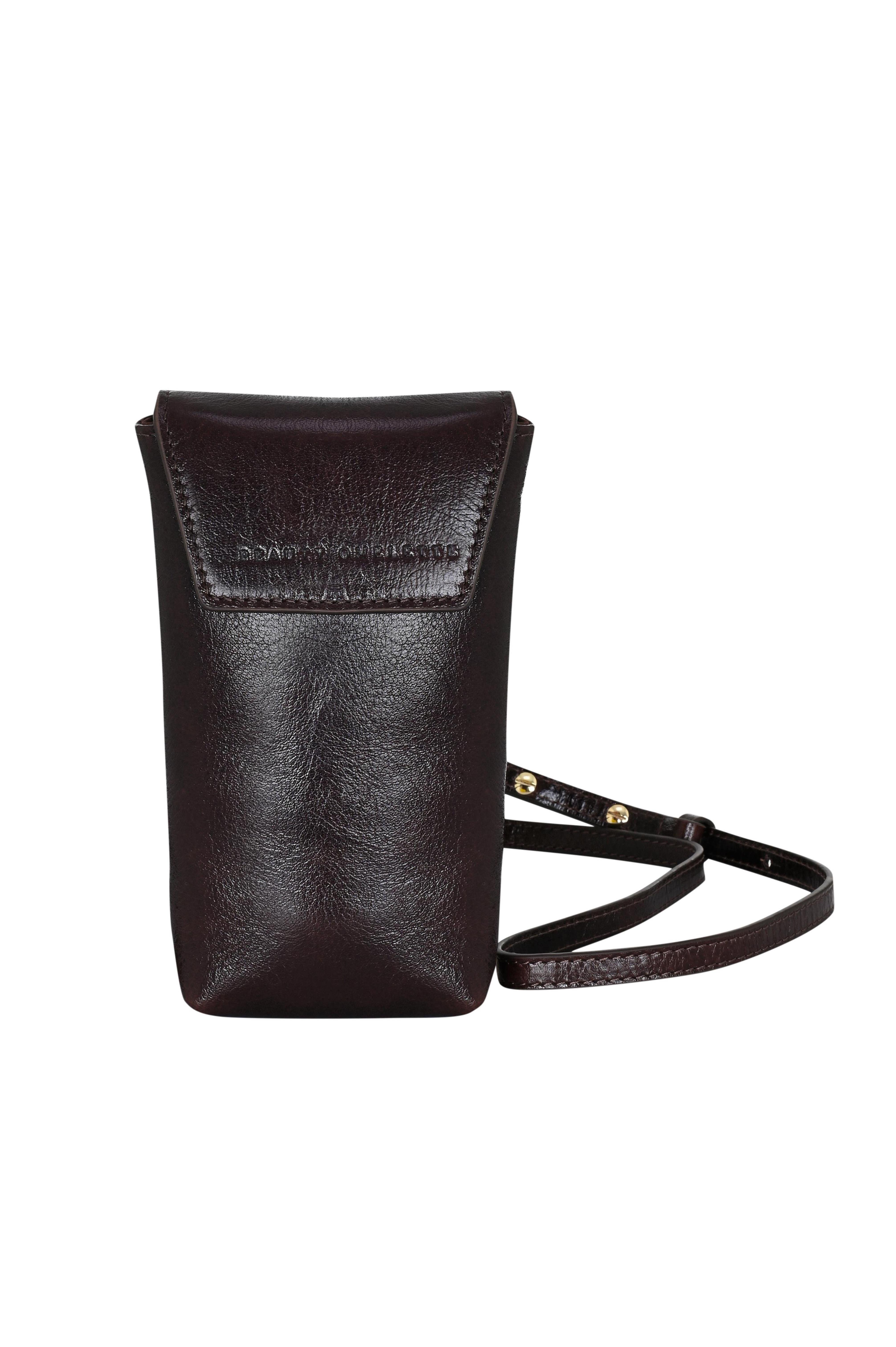 Kızıl Kahve Kırık Efektli Deri Mini Çapraz Askılı Çanta