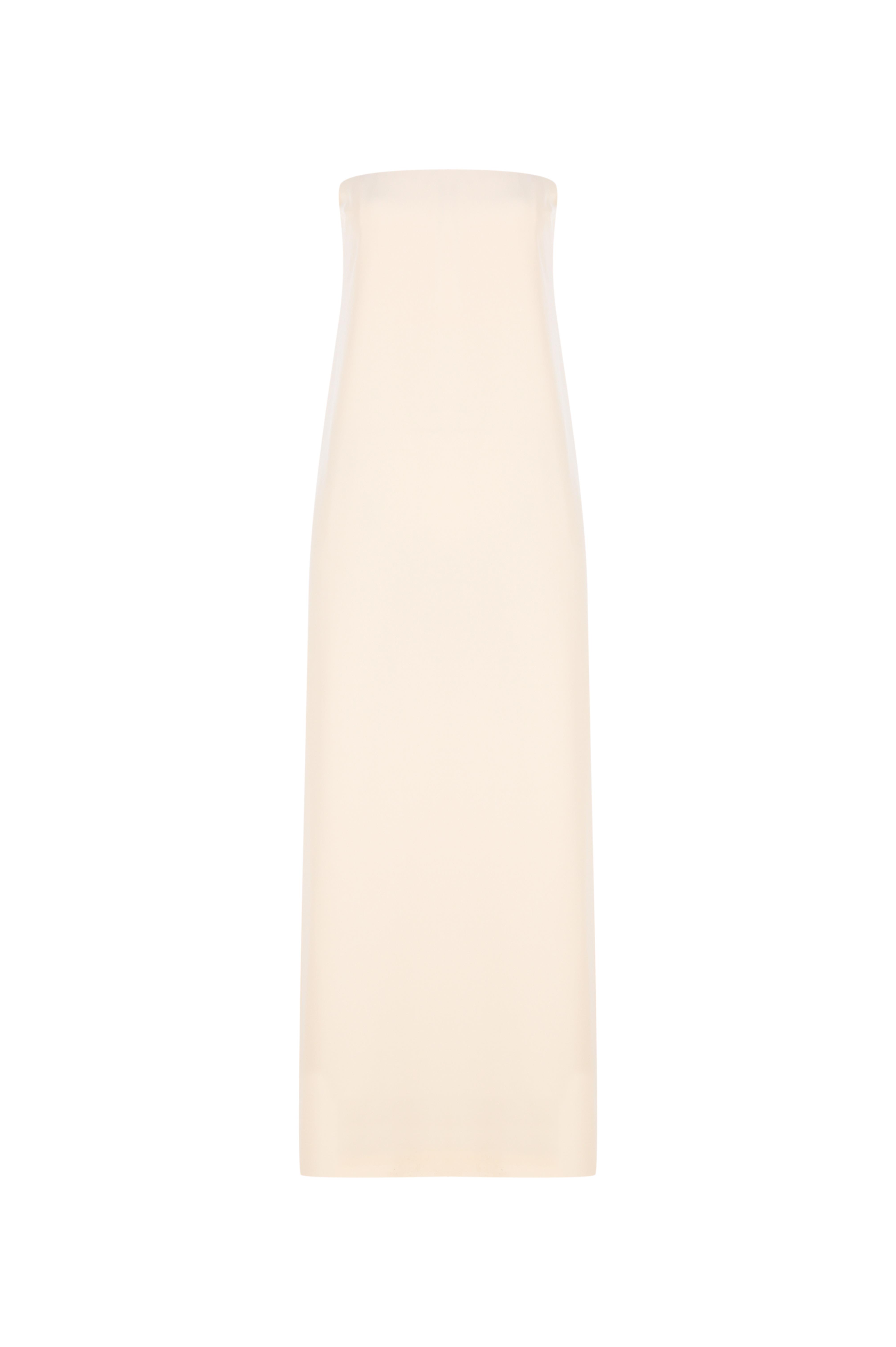 Krem Straplez Krep Uzun Elbise