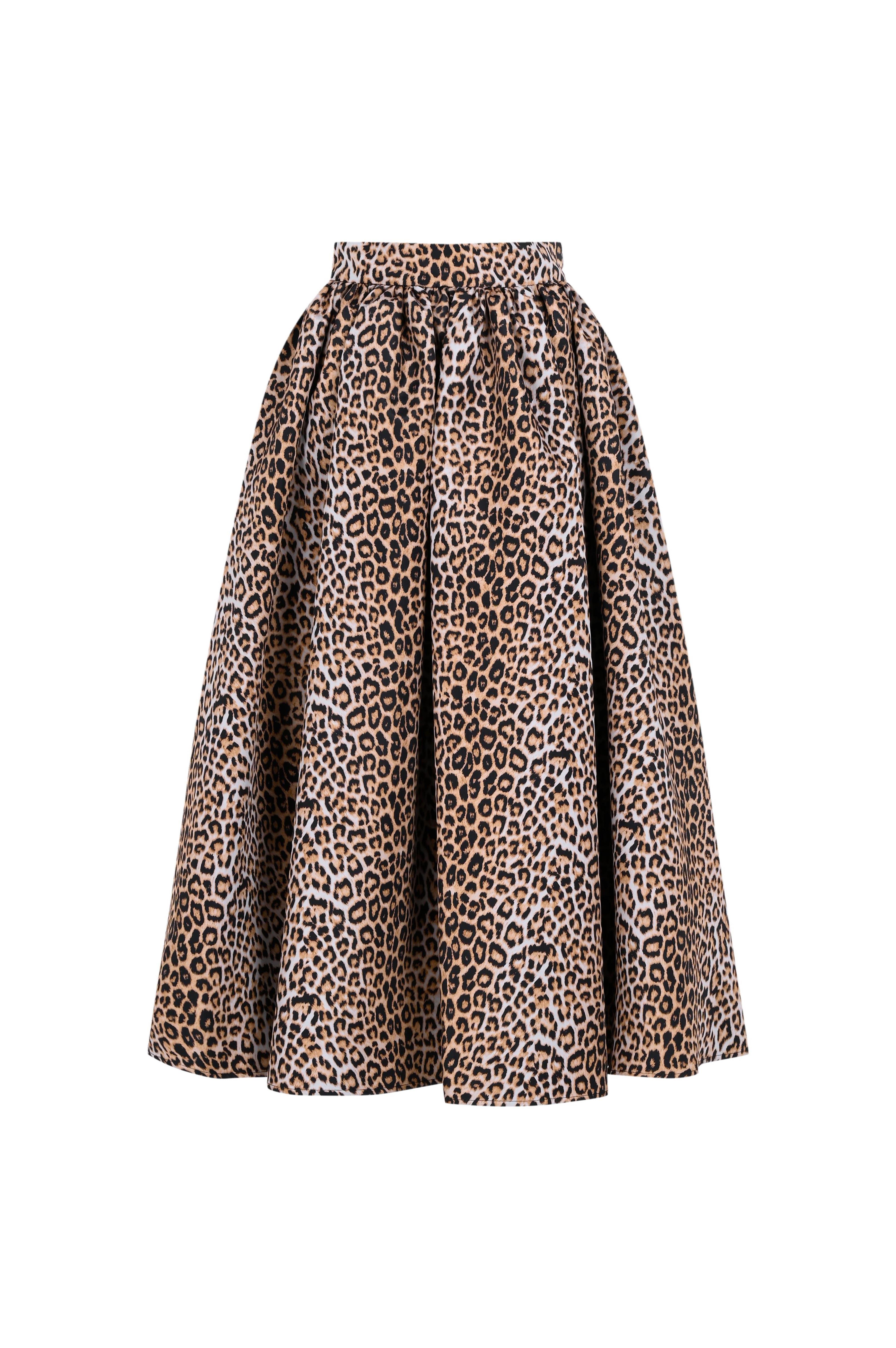 Leopar Desen Carrie Balon Etek