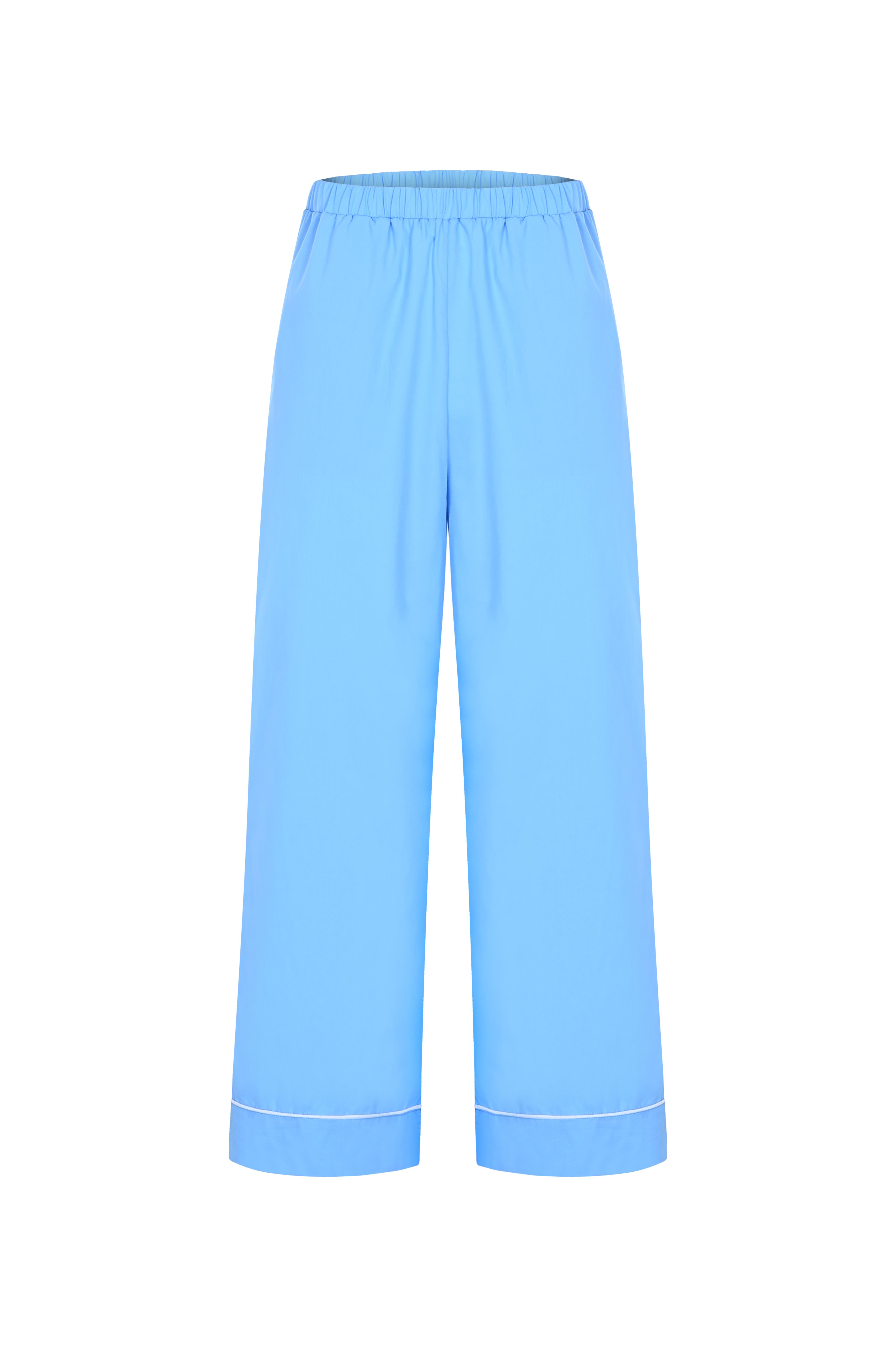 Mavi Koton Biyeli Crop Pantolon