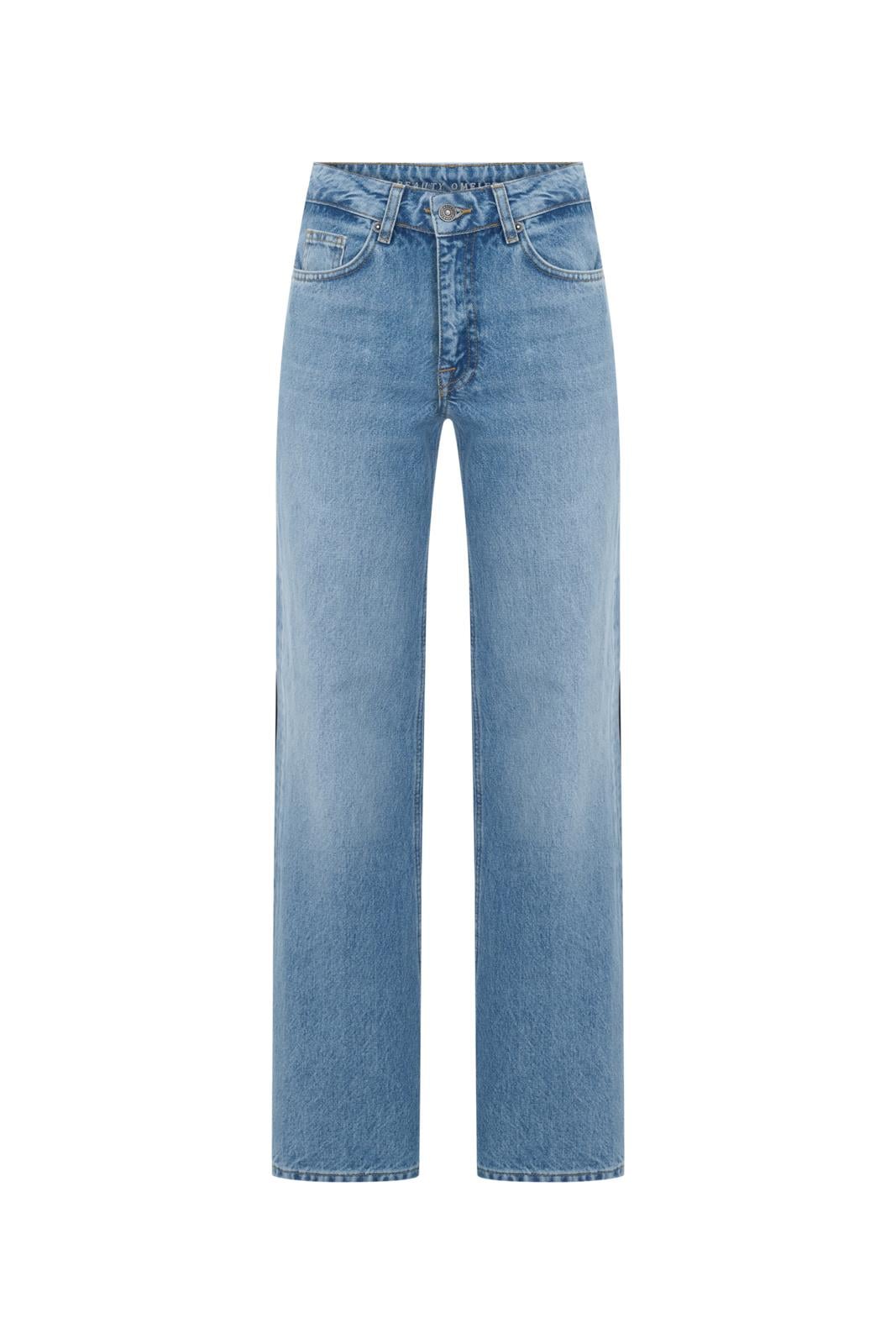 Orta Mavi Full Length Straight Fit Jean