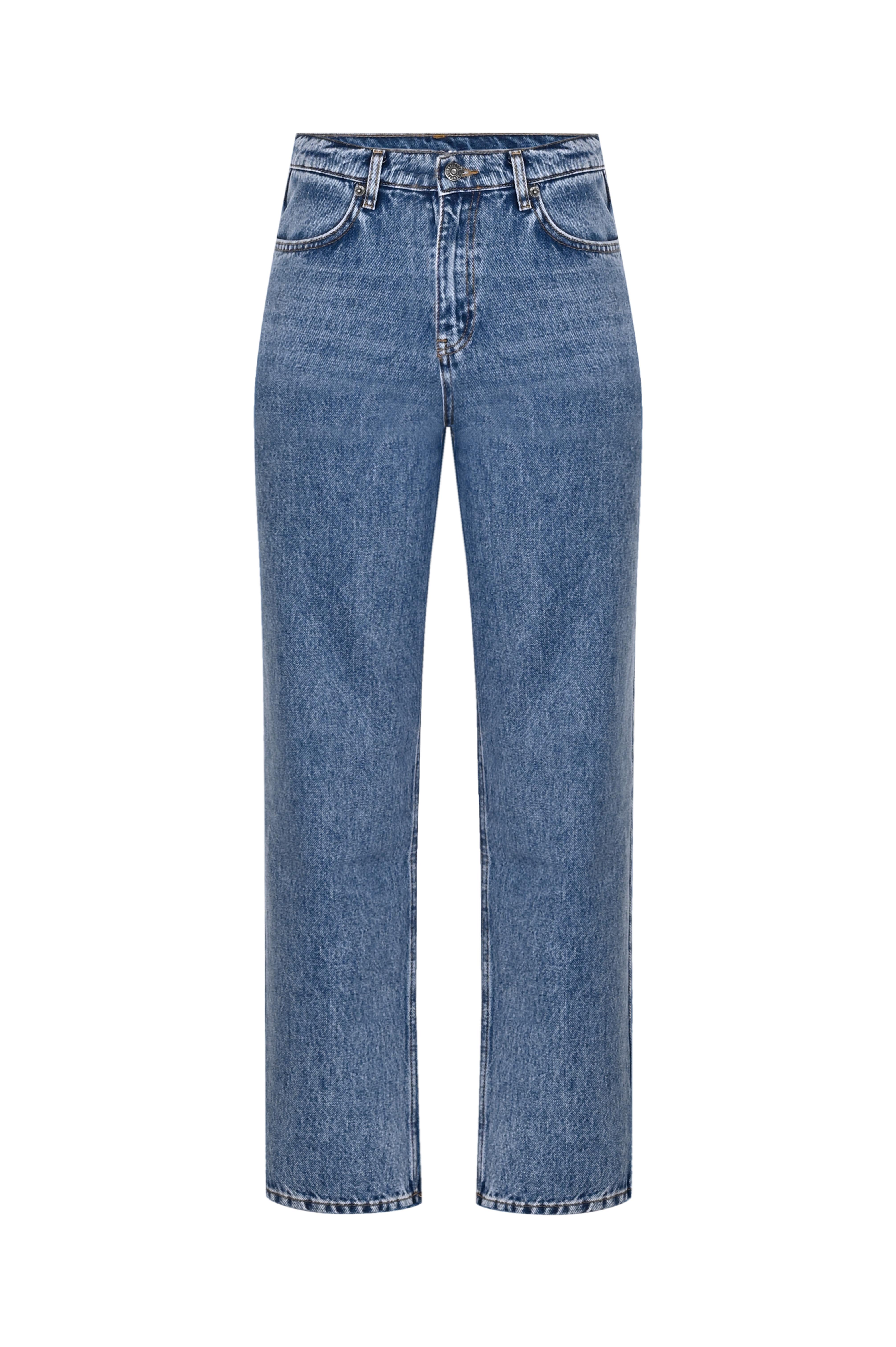 Orta Mavi Vintage High Waist Long Length Jean