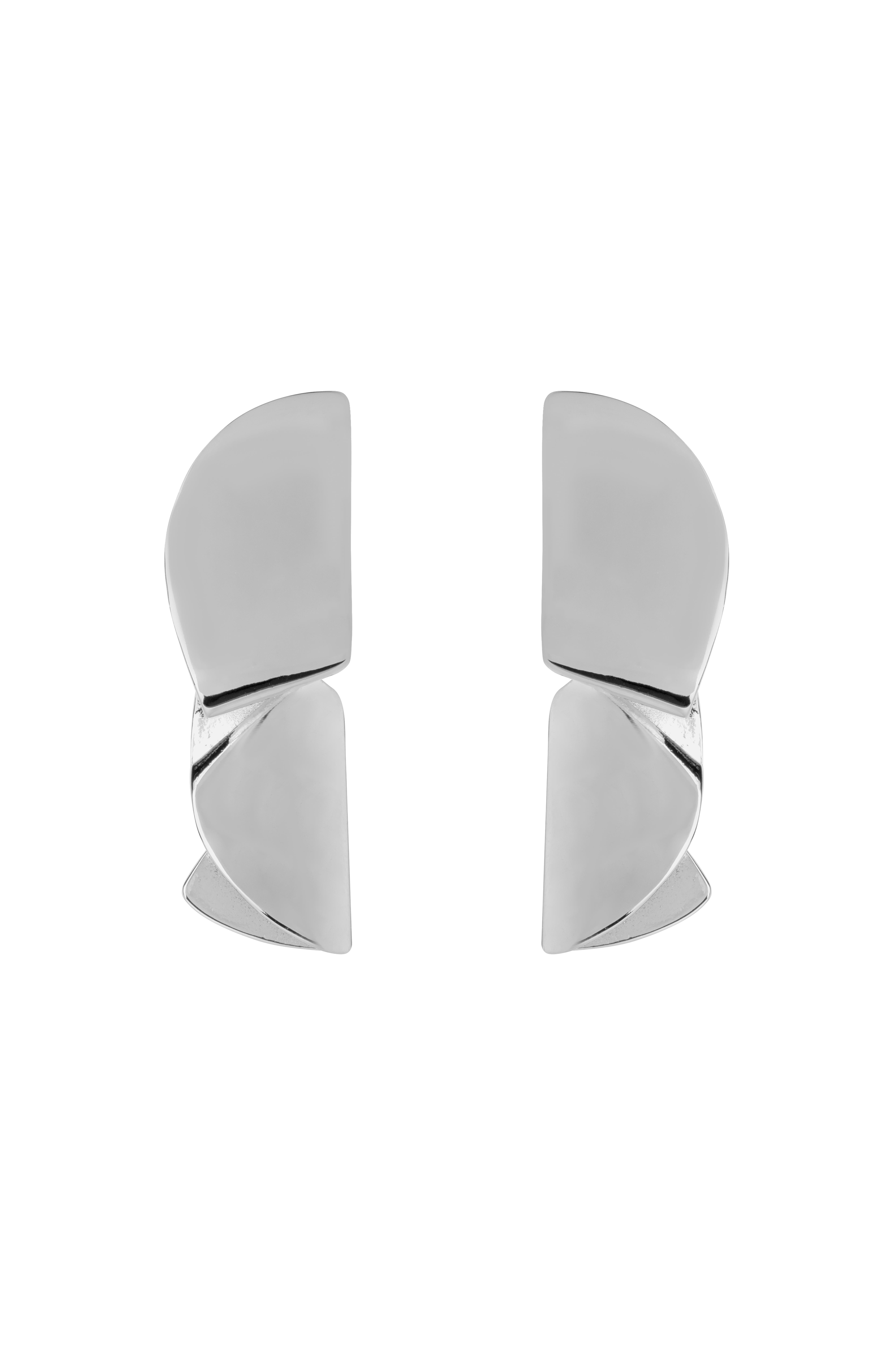 Silver Asimetrik Formlu Metal Küpe