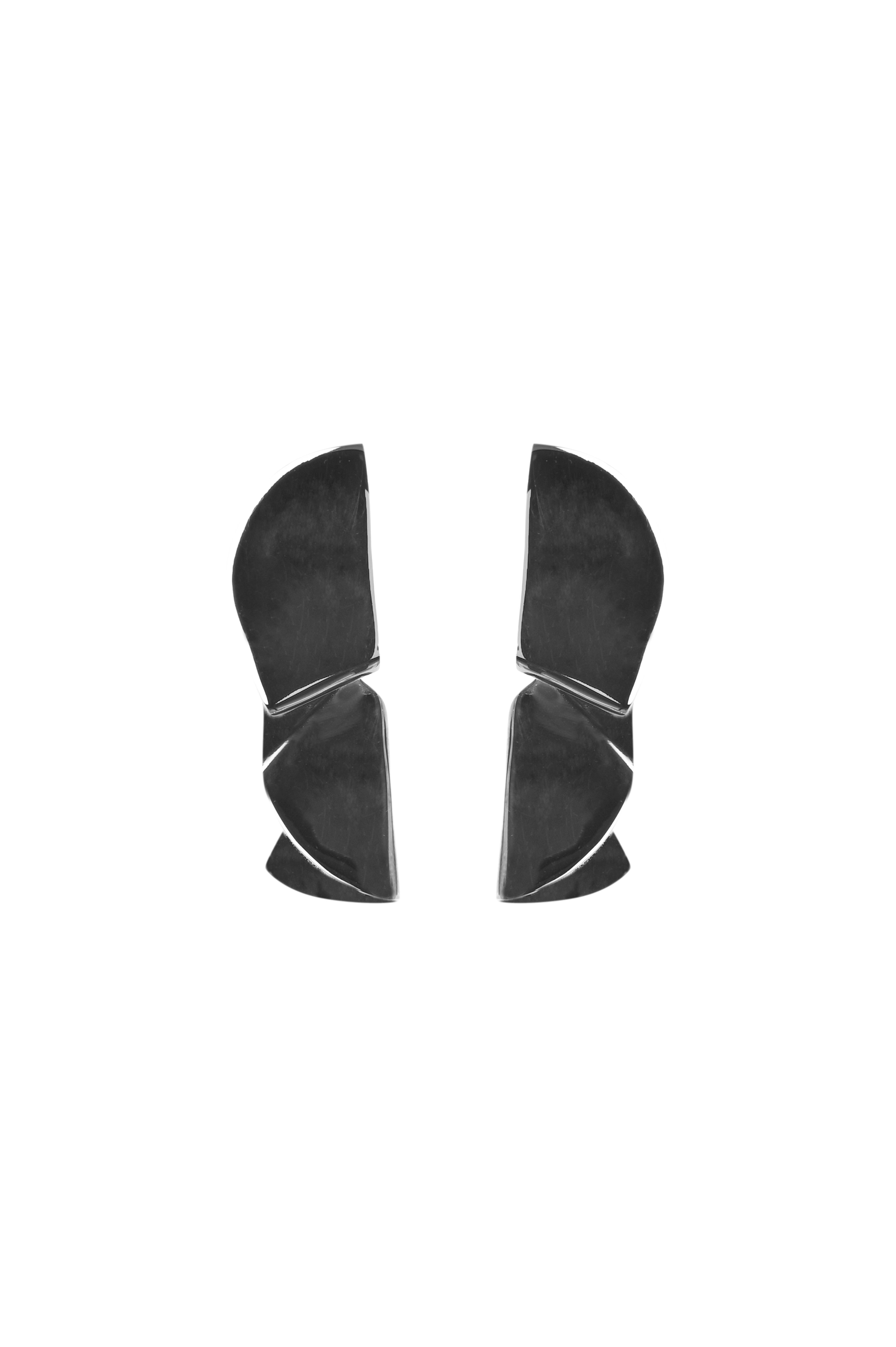 Siyah Asimetrik Formlu Metal Küpe