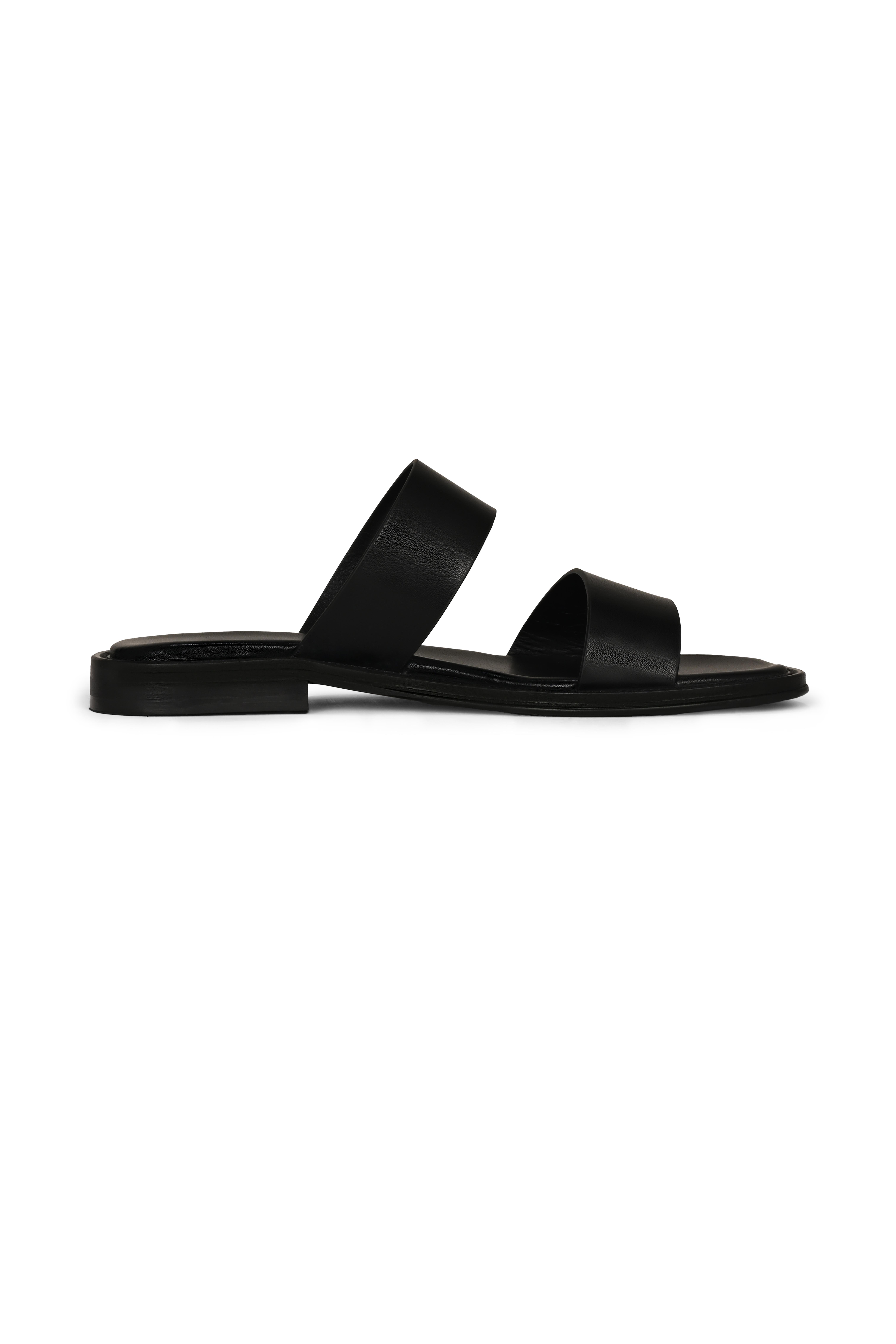 Siyah Bantlı Deri Terlik