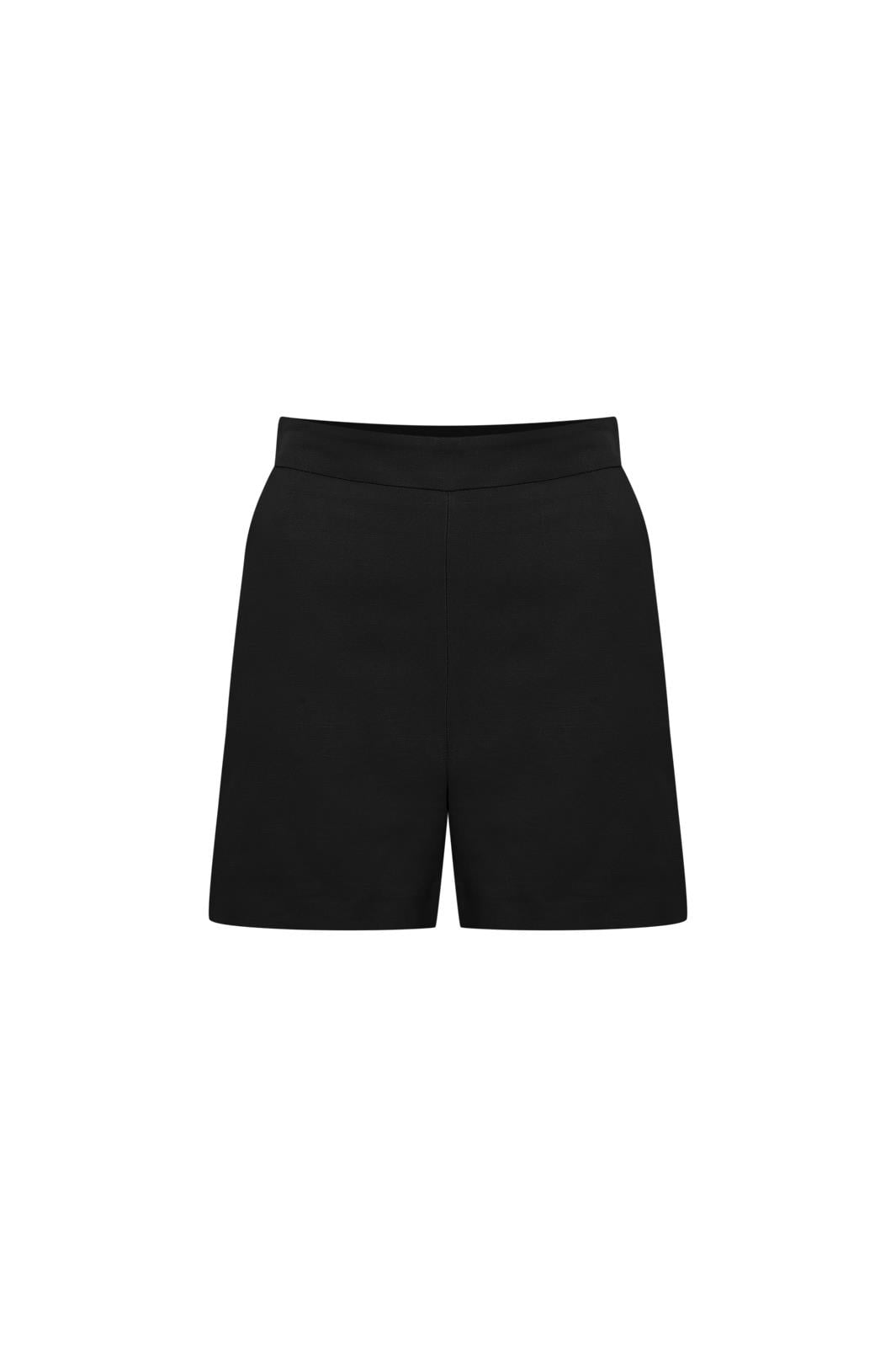 Siyah City Keten Şort