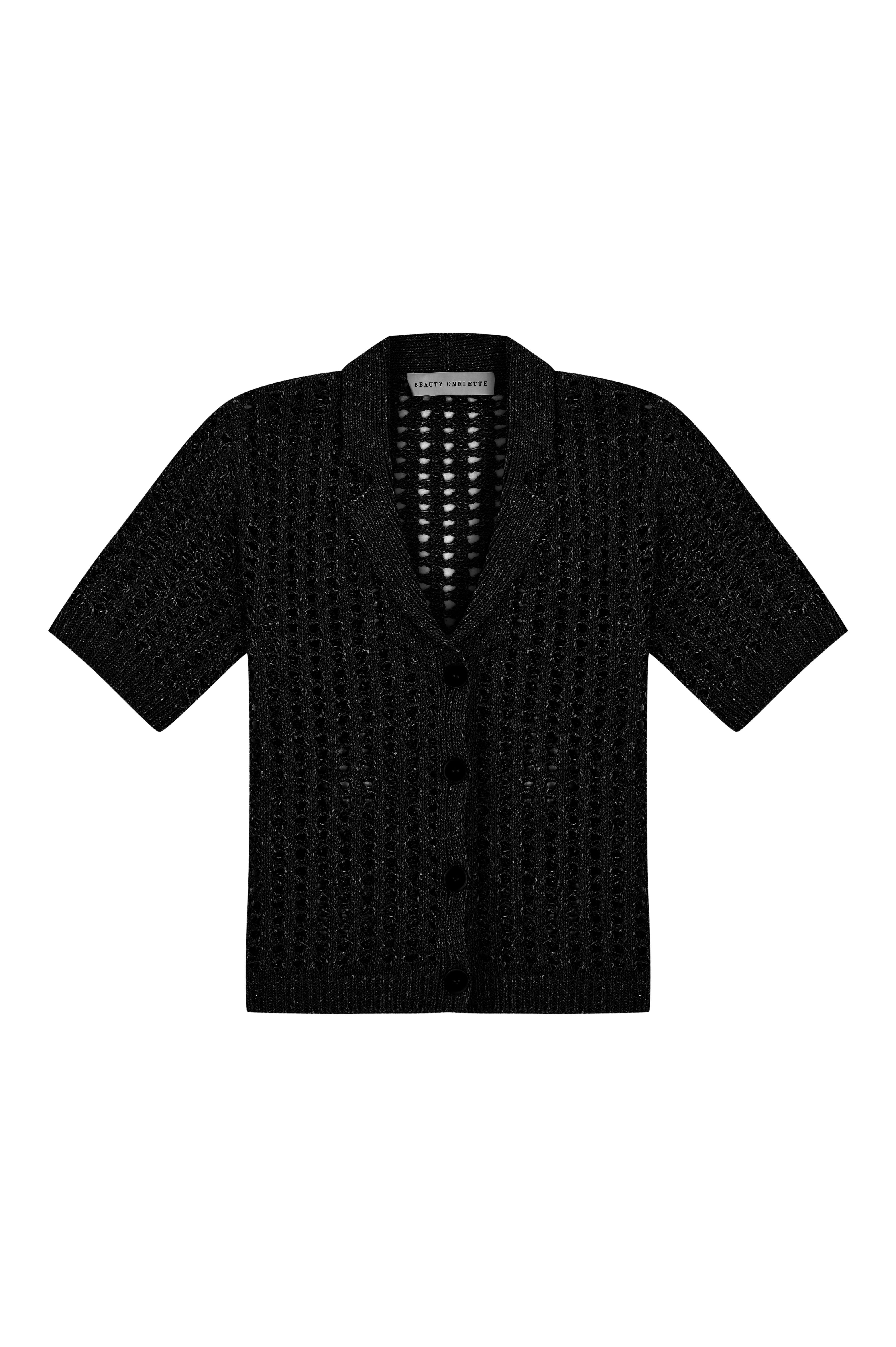 Siyah Delik Ajurlu Gömlek