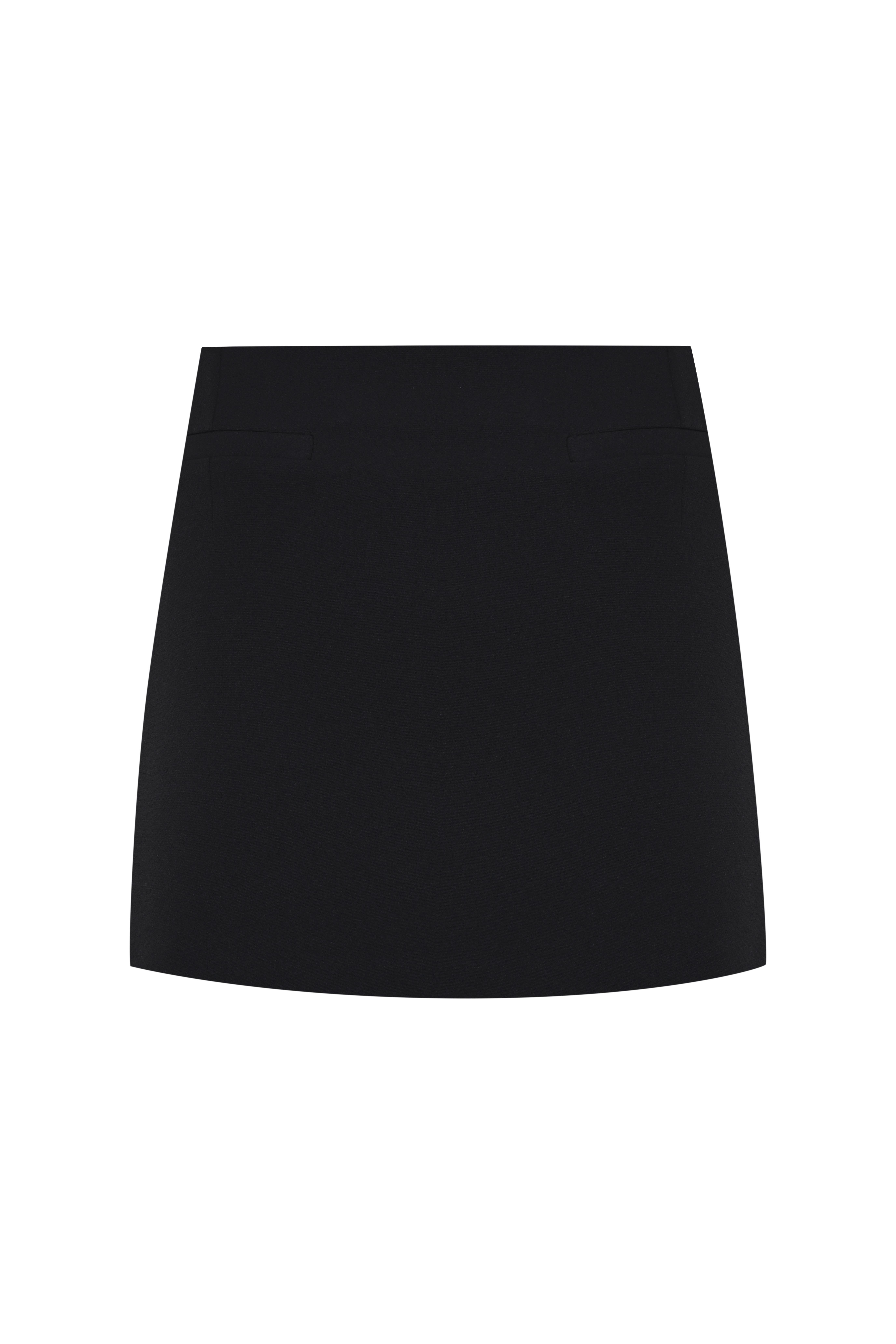 Siyah Fileto Cepli Mini Etek