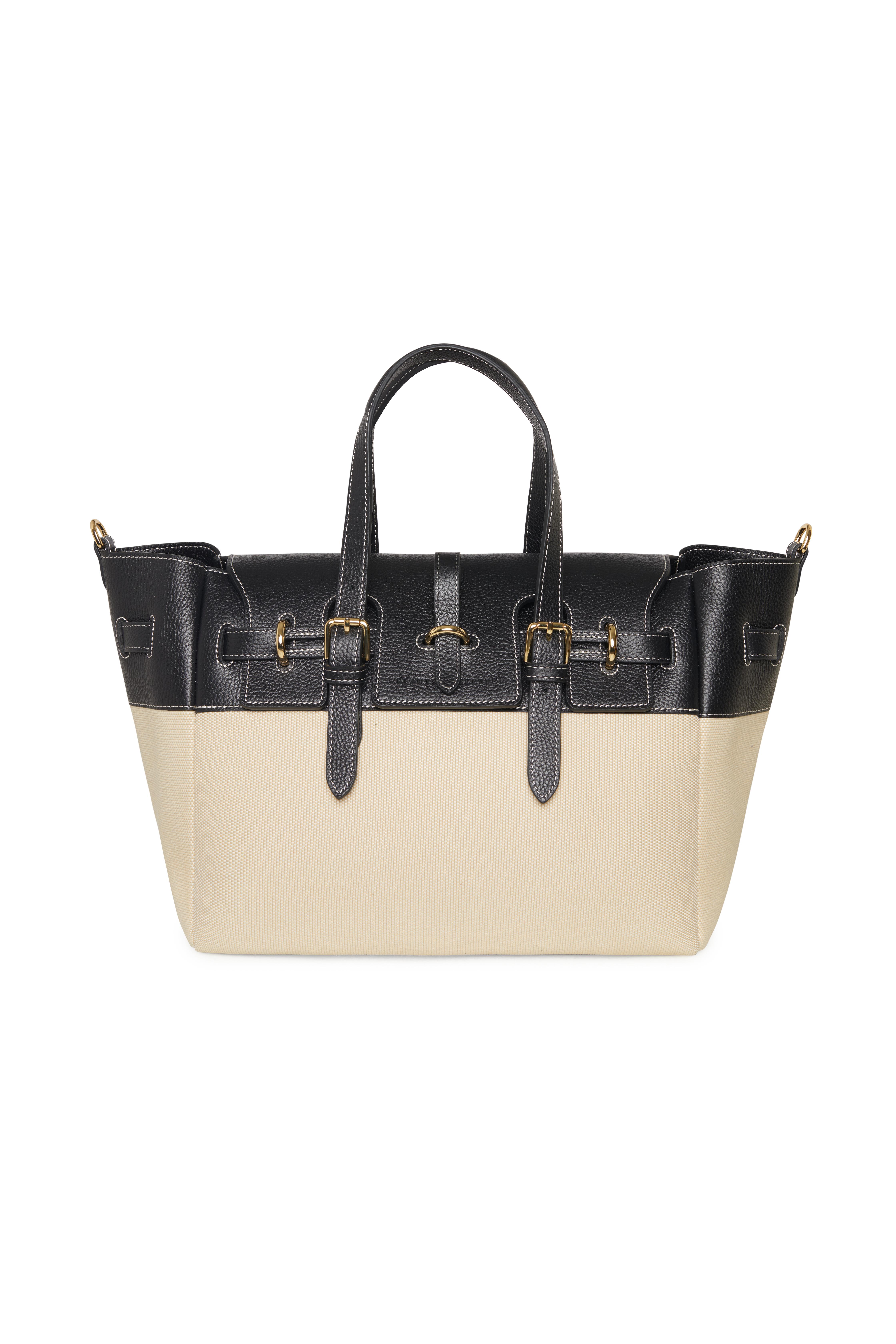 Siyah Gabrielle Kanvas Large Bag Gold