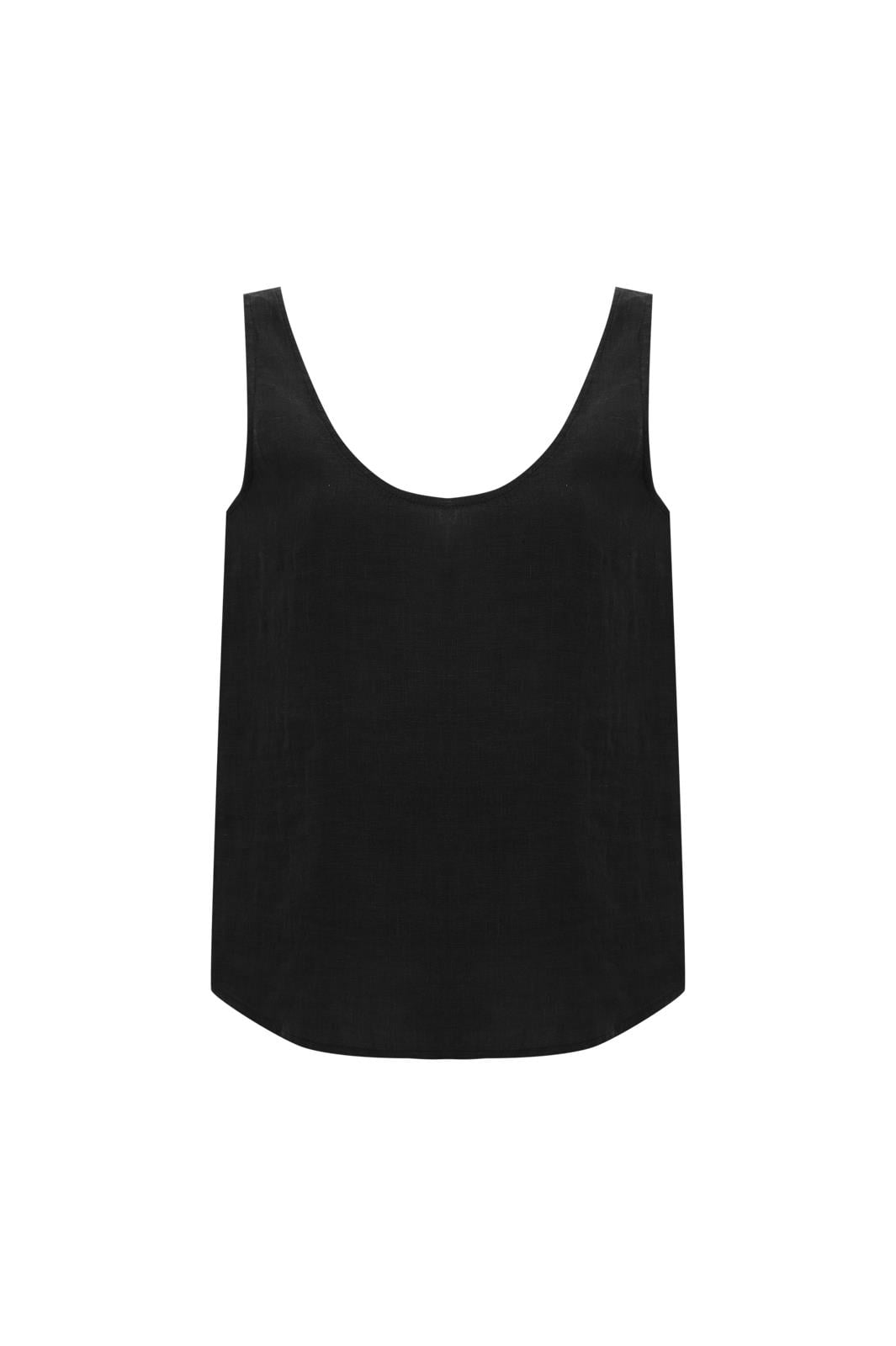 Siyah Keten U Yaka Atlet