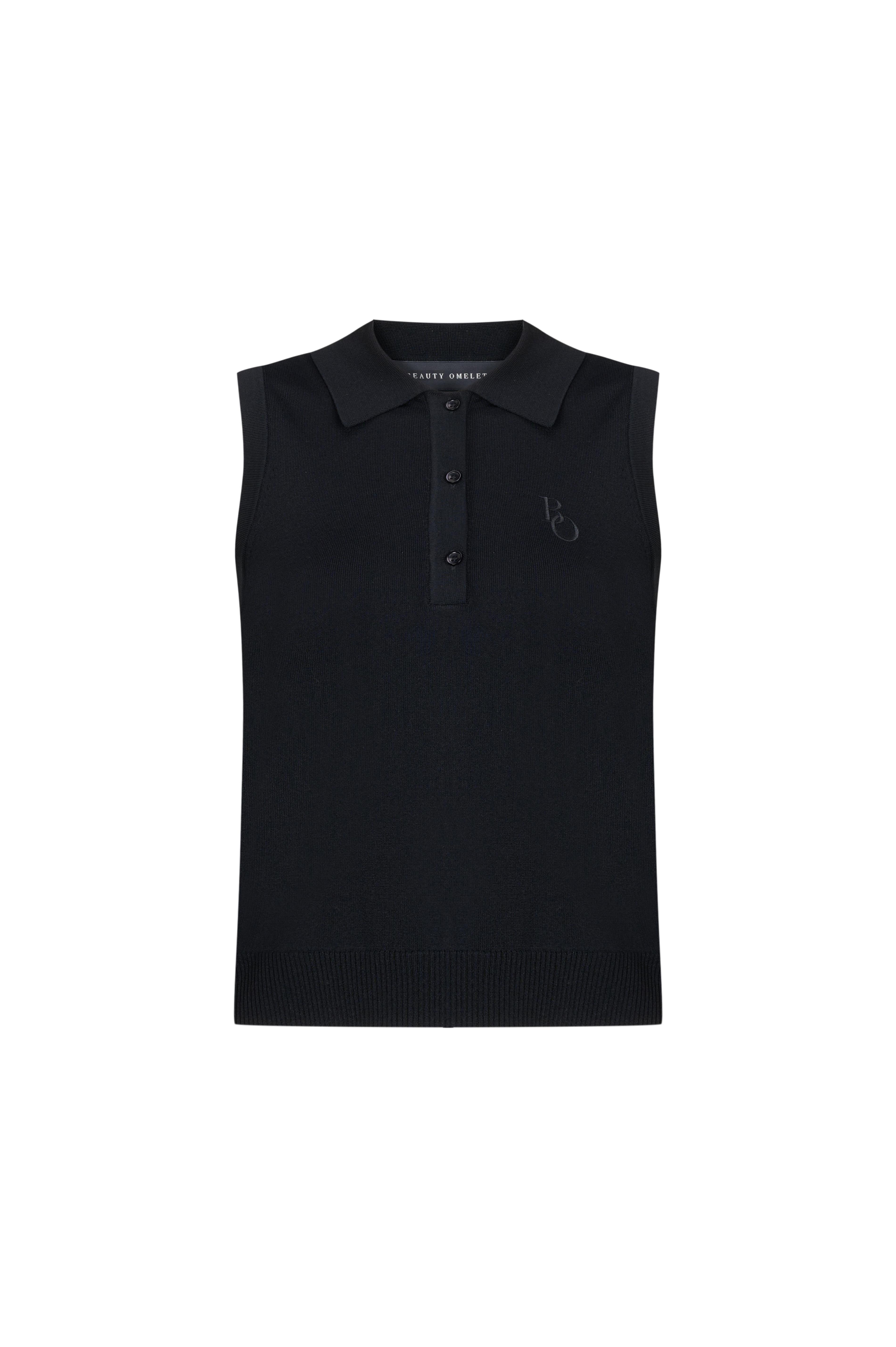 Siyah Kolsuz Triko Polo Yaka