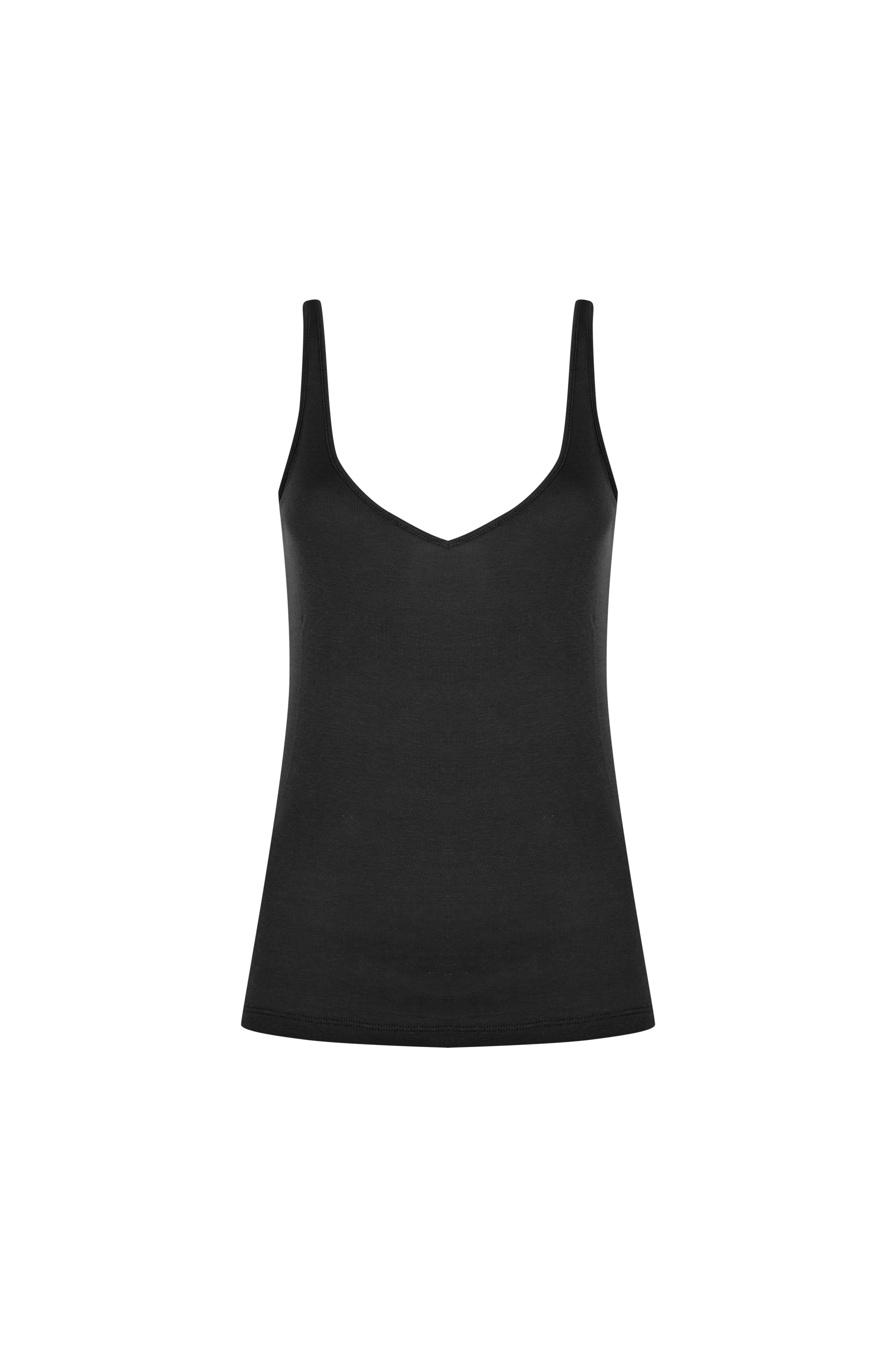 Siyah V Yaka Dökümlü Atlet