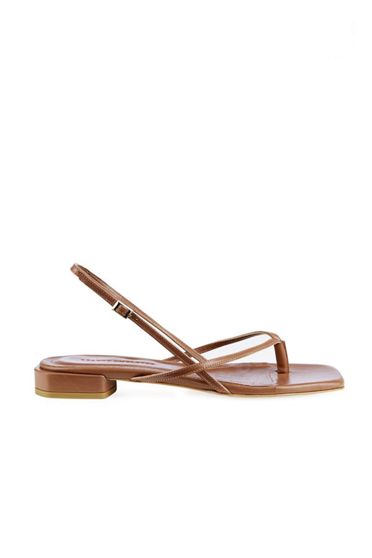 Taba Parmak Arası Deri Sandalet