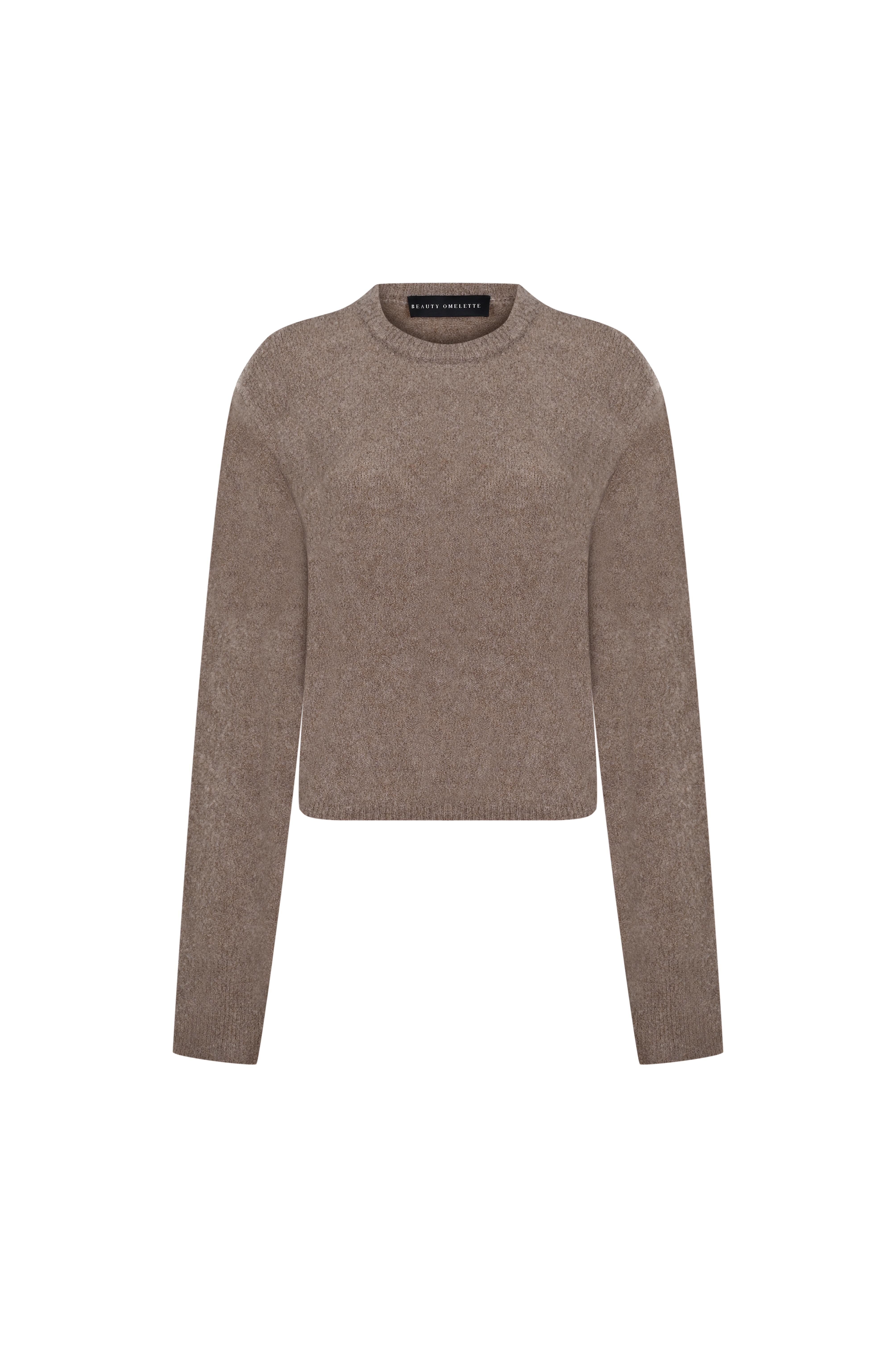 Vizon Kutu Form Bisiklet Yaka Yün Kazak