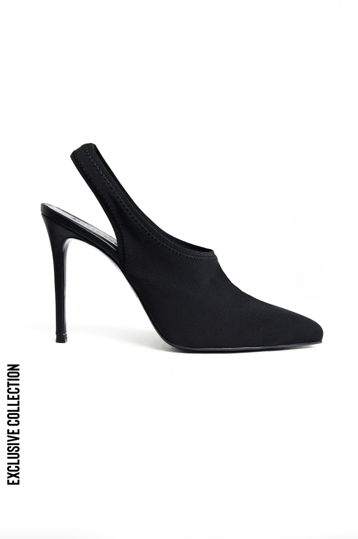 Siyah Streç Form Topuklu Ayakkabı - Exclusive Collection