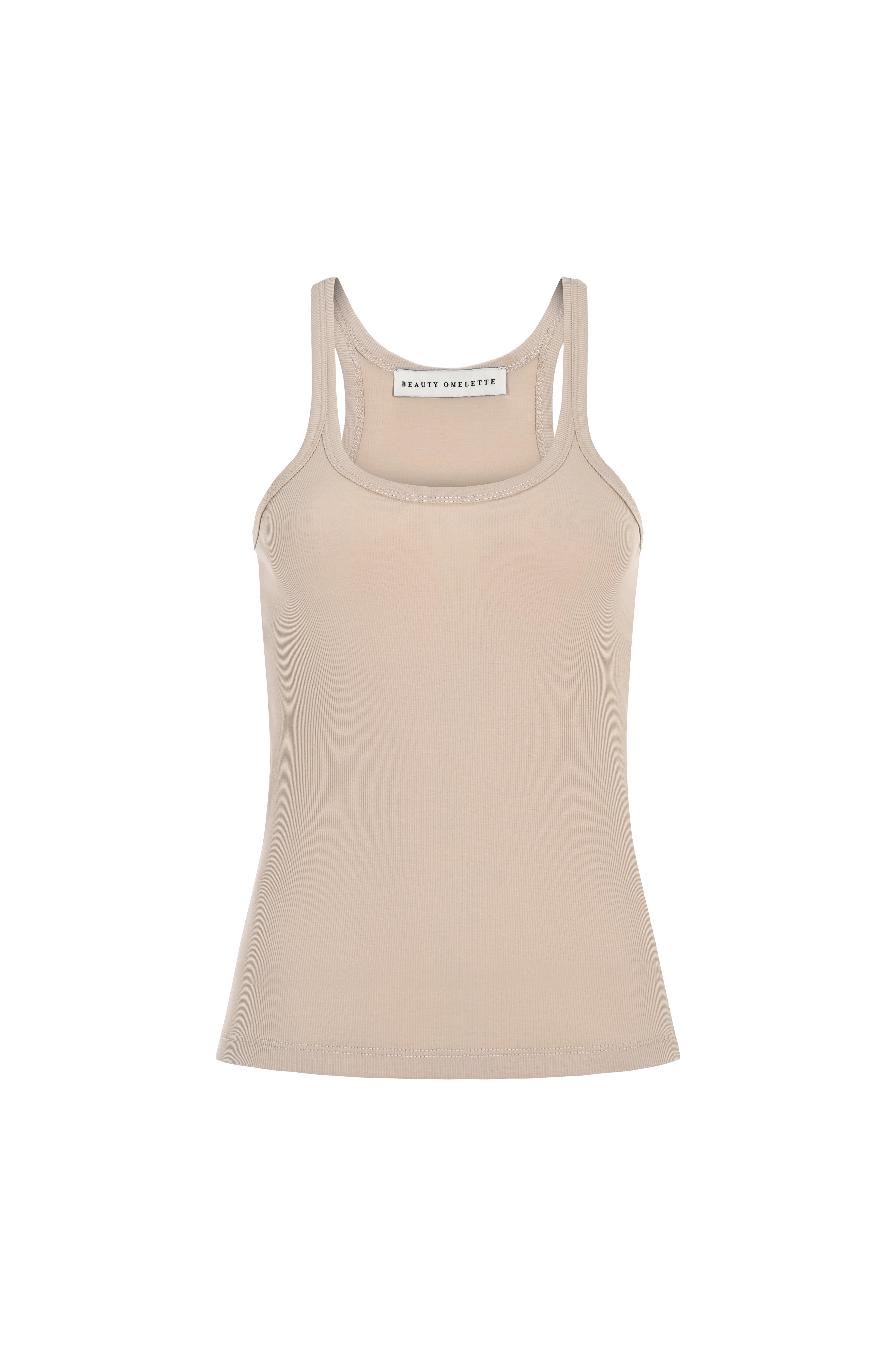 Bej Ribli Askılı Dökümlü Atlet