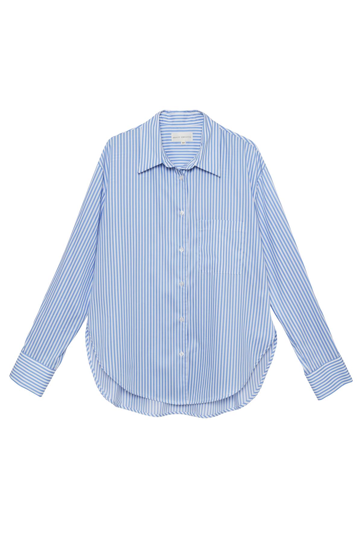 Beyaz Çizgili Oversize Koton Gömlek