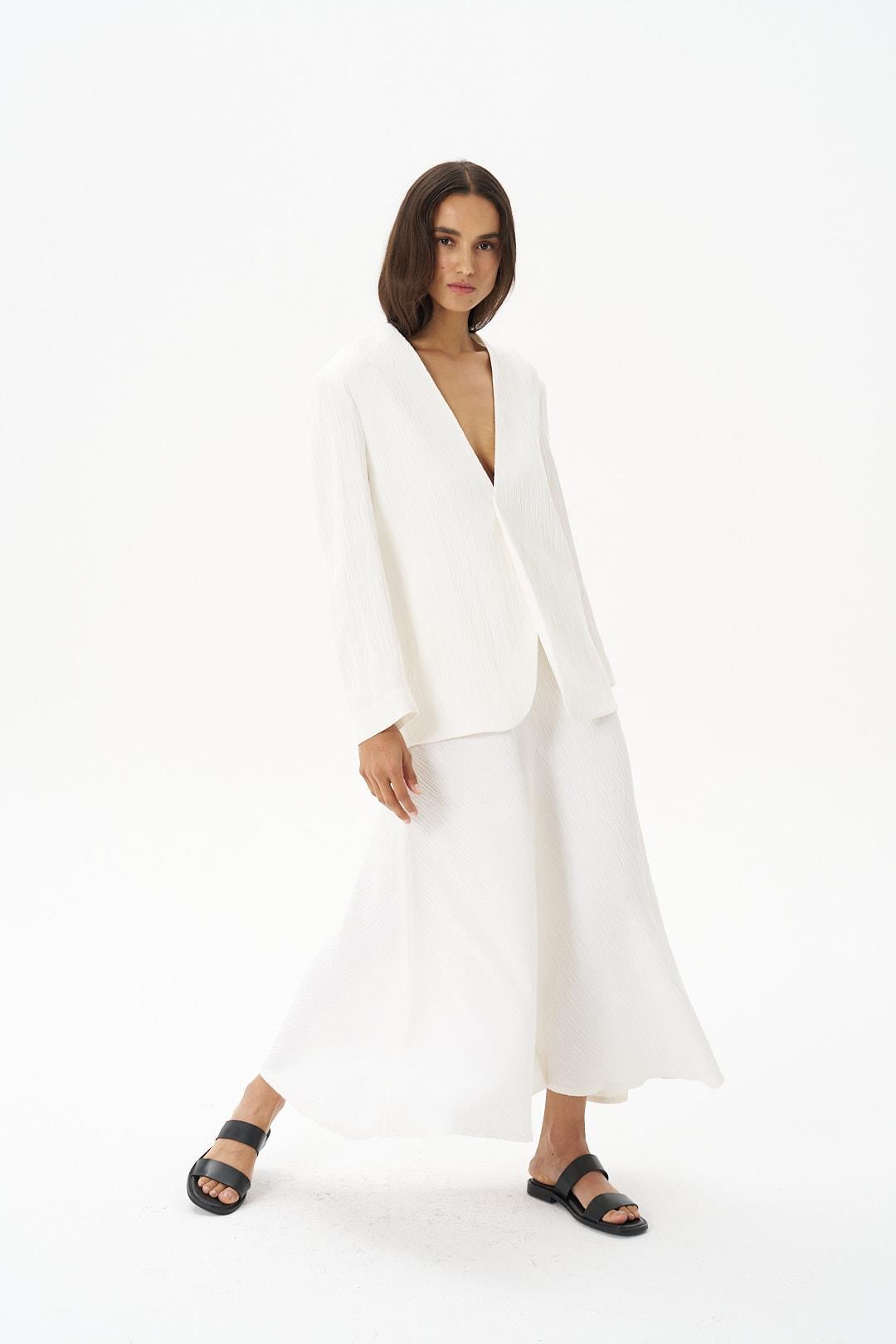 Beyaz Dokulu Godeli Etek