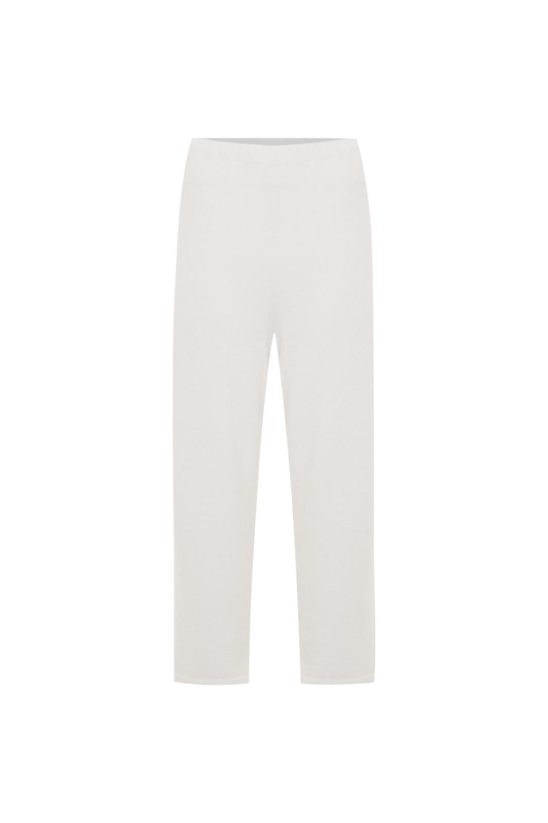 Beyaz Havlu Crop Pantolon