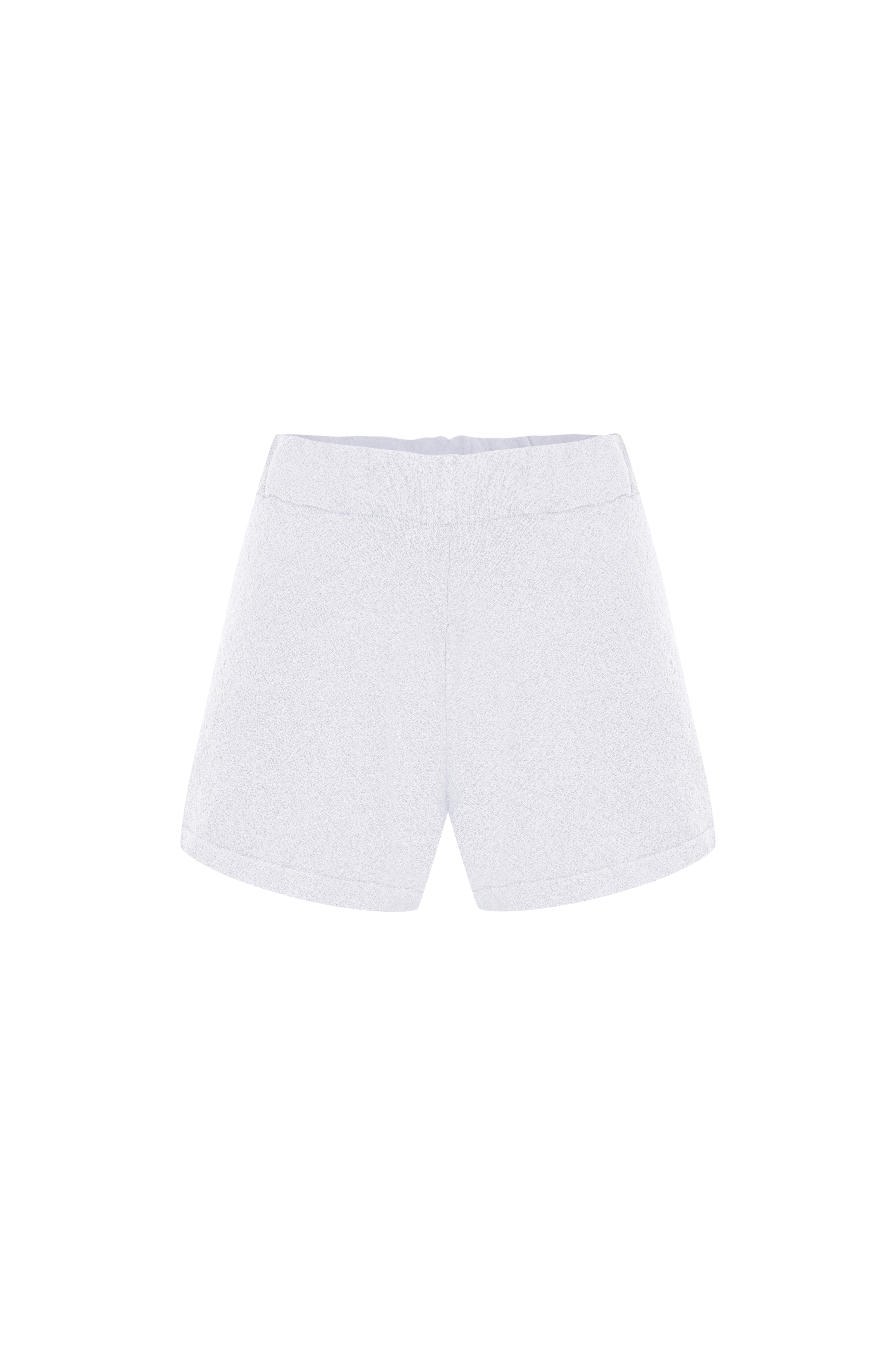 Beyaz Havlu Mini Şort