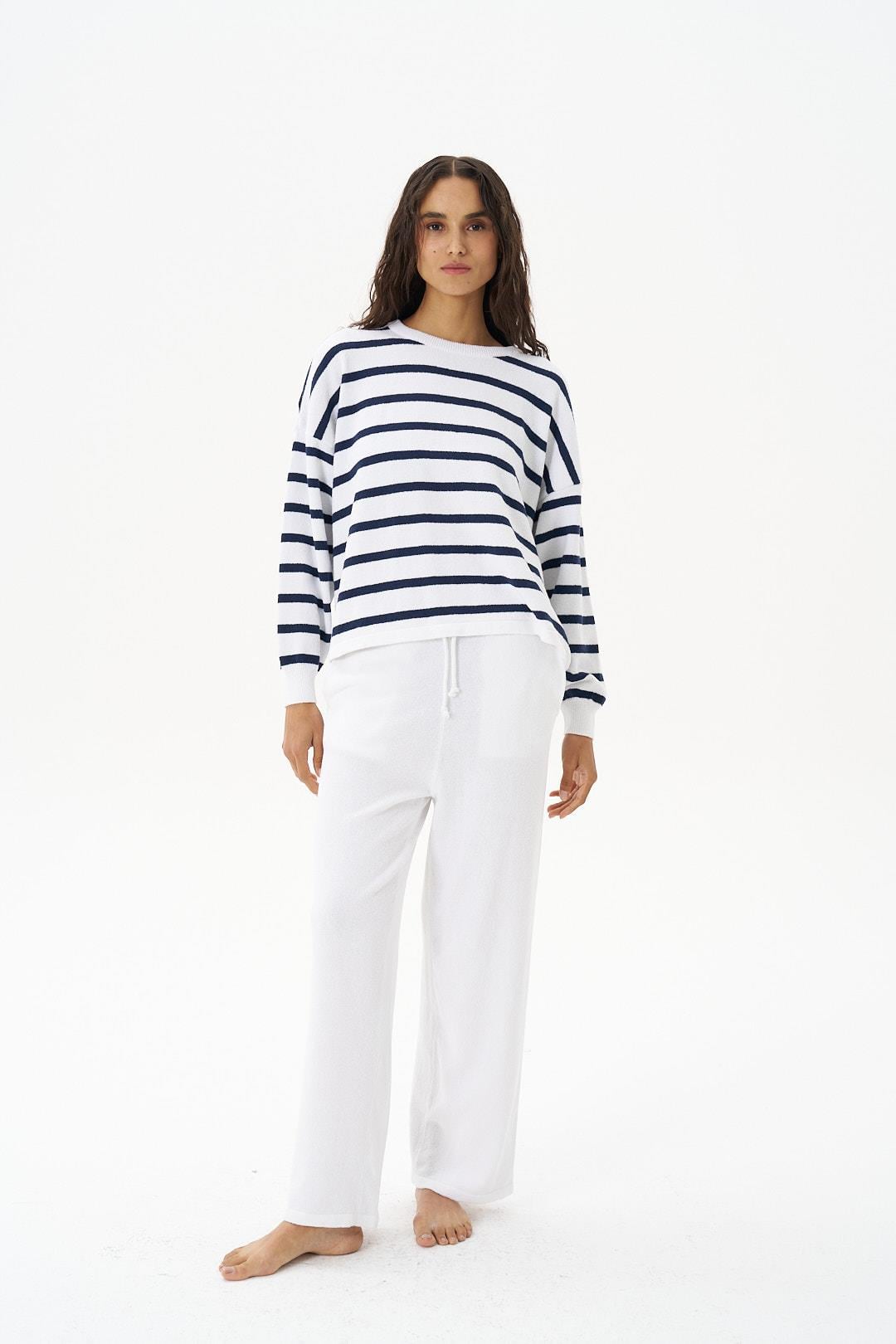 Beyaz Havlu Pantolon