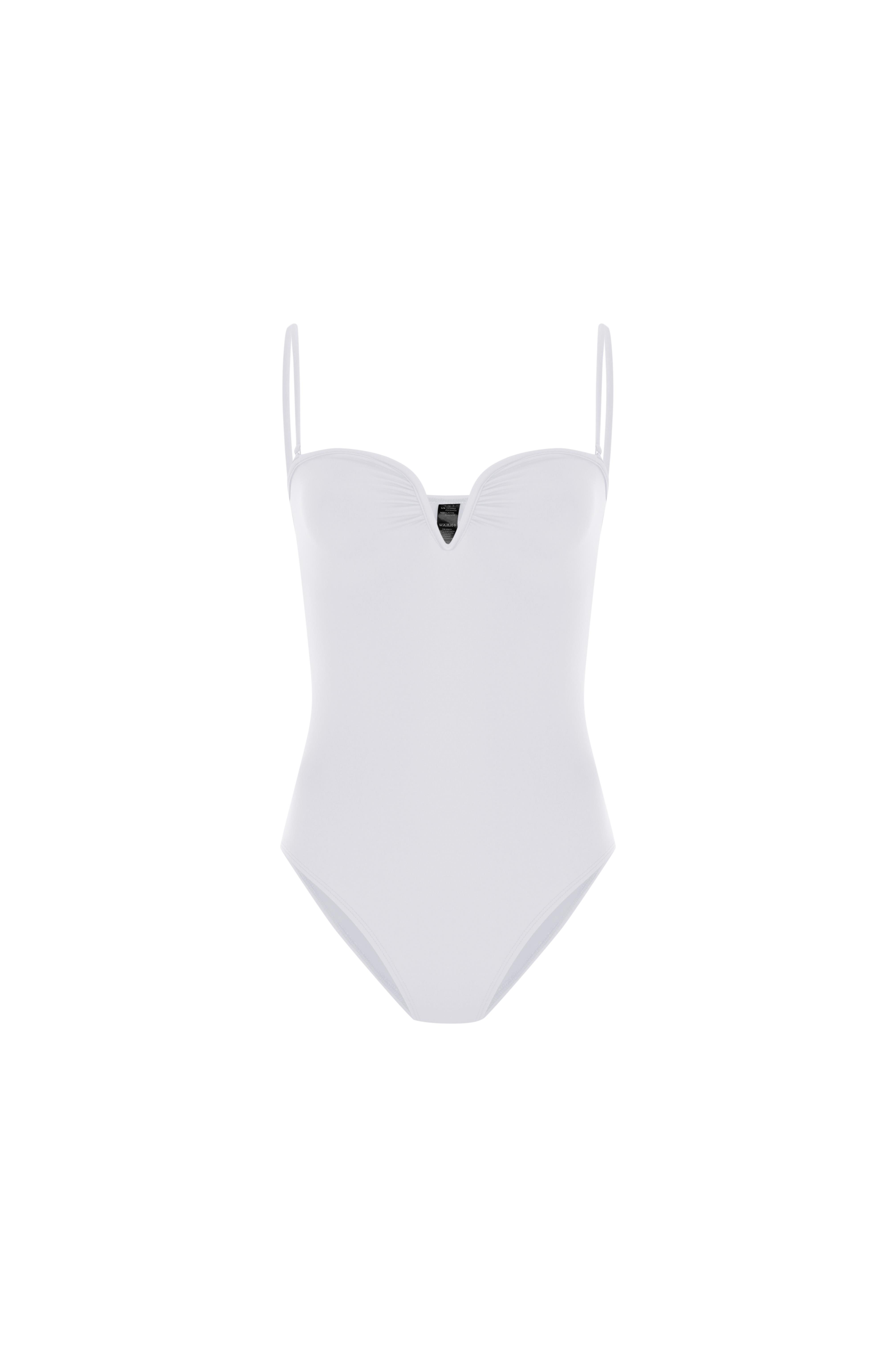 Beyaz Kalp Yaka Mayo