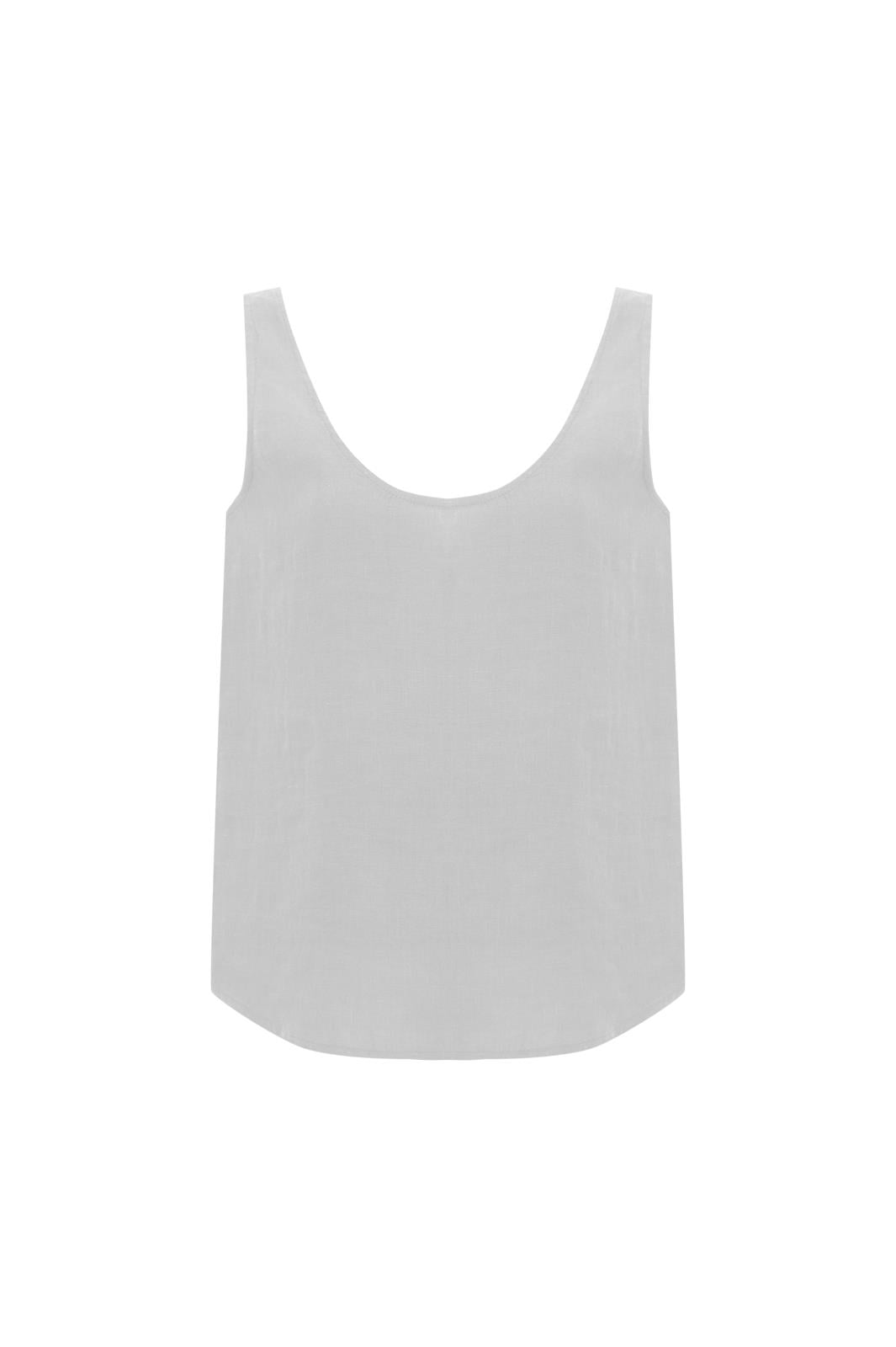 Beyaz Keten U Yaka Atlet