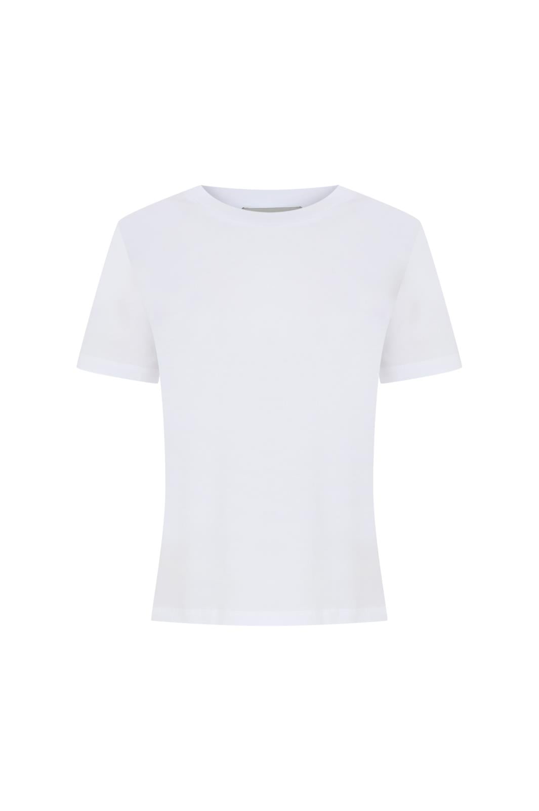 Beyaz Minimal Kısa Kollu Tshirt