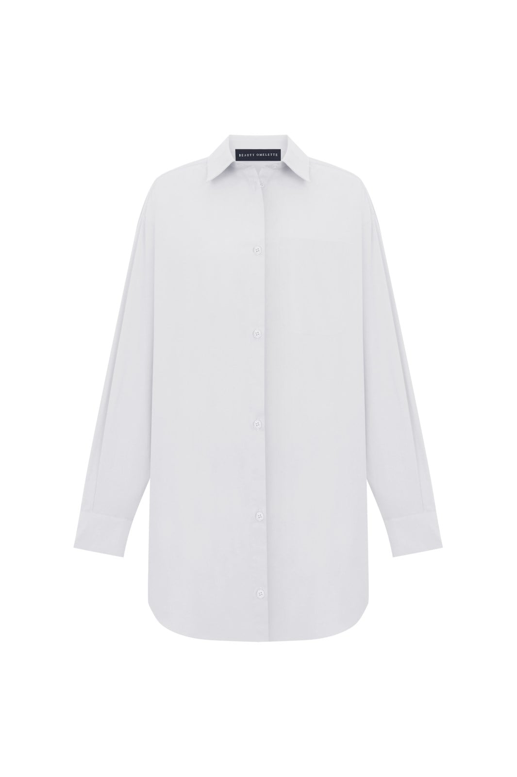 Beyaz Oversize Poplin Gömlek Elbise