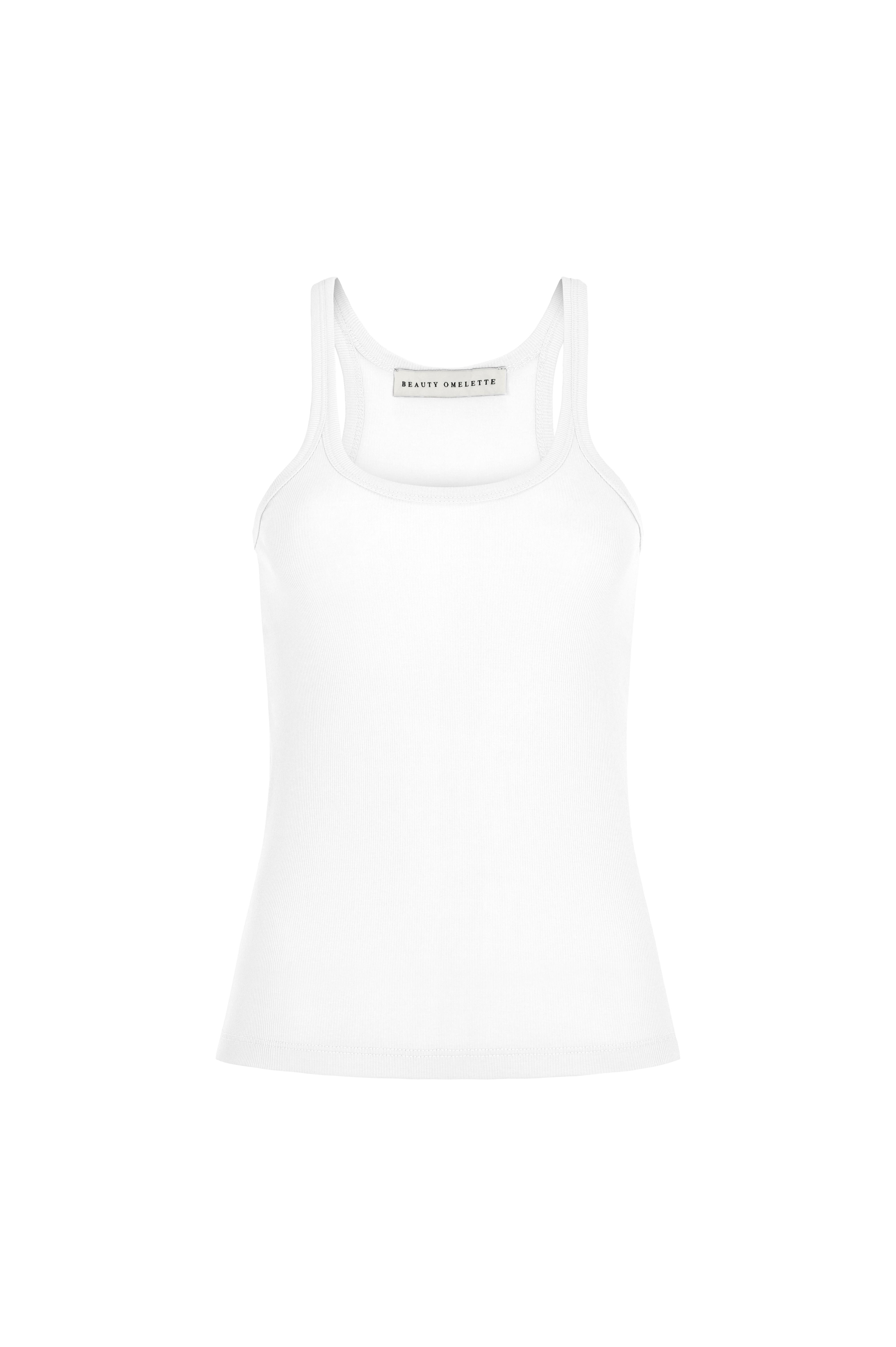 Beyaz Ribli Askılı Dökümlü Atlet