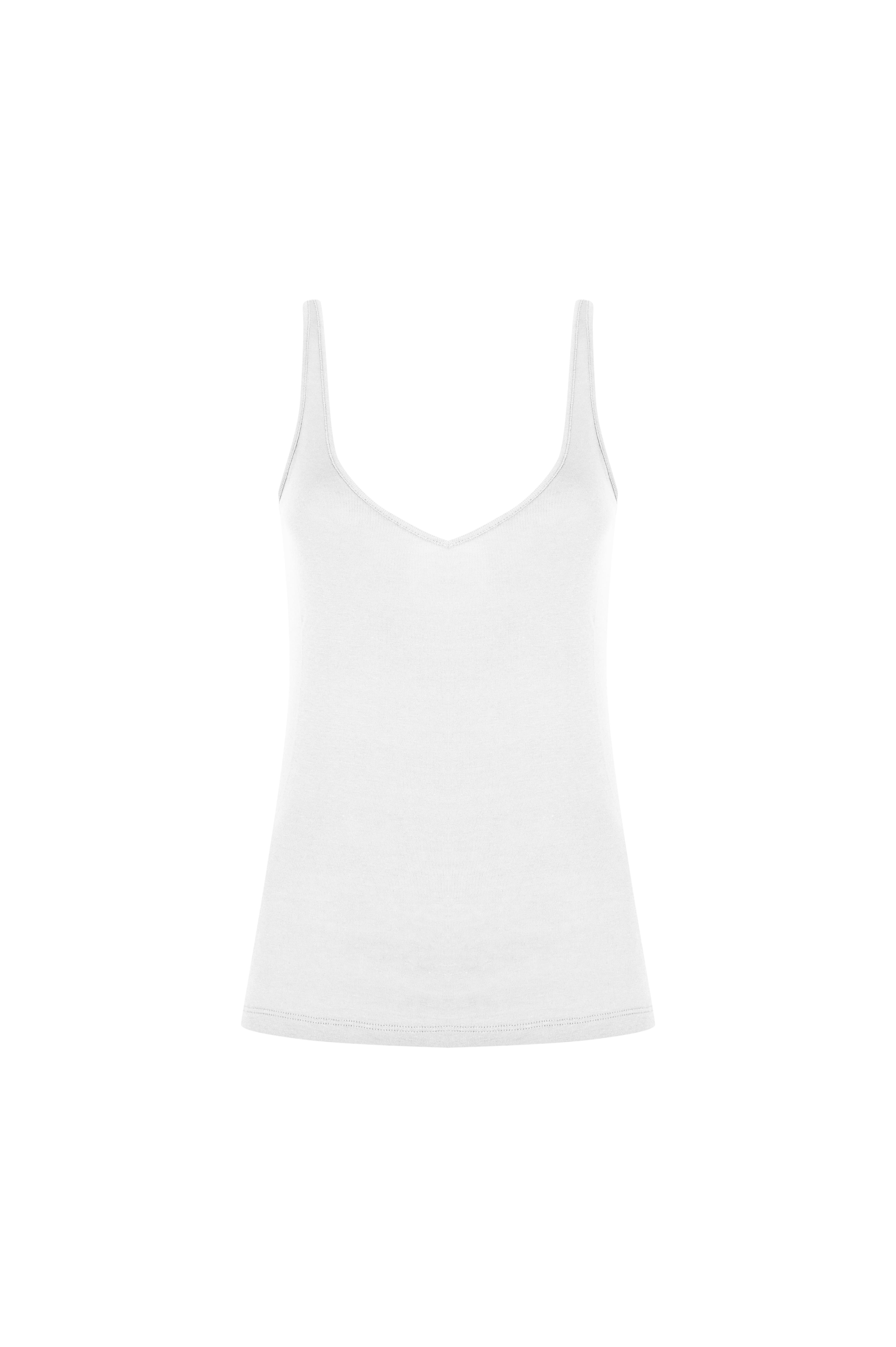 Beyaz V Yaka Dökümlü Atlet