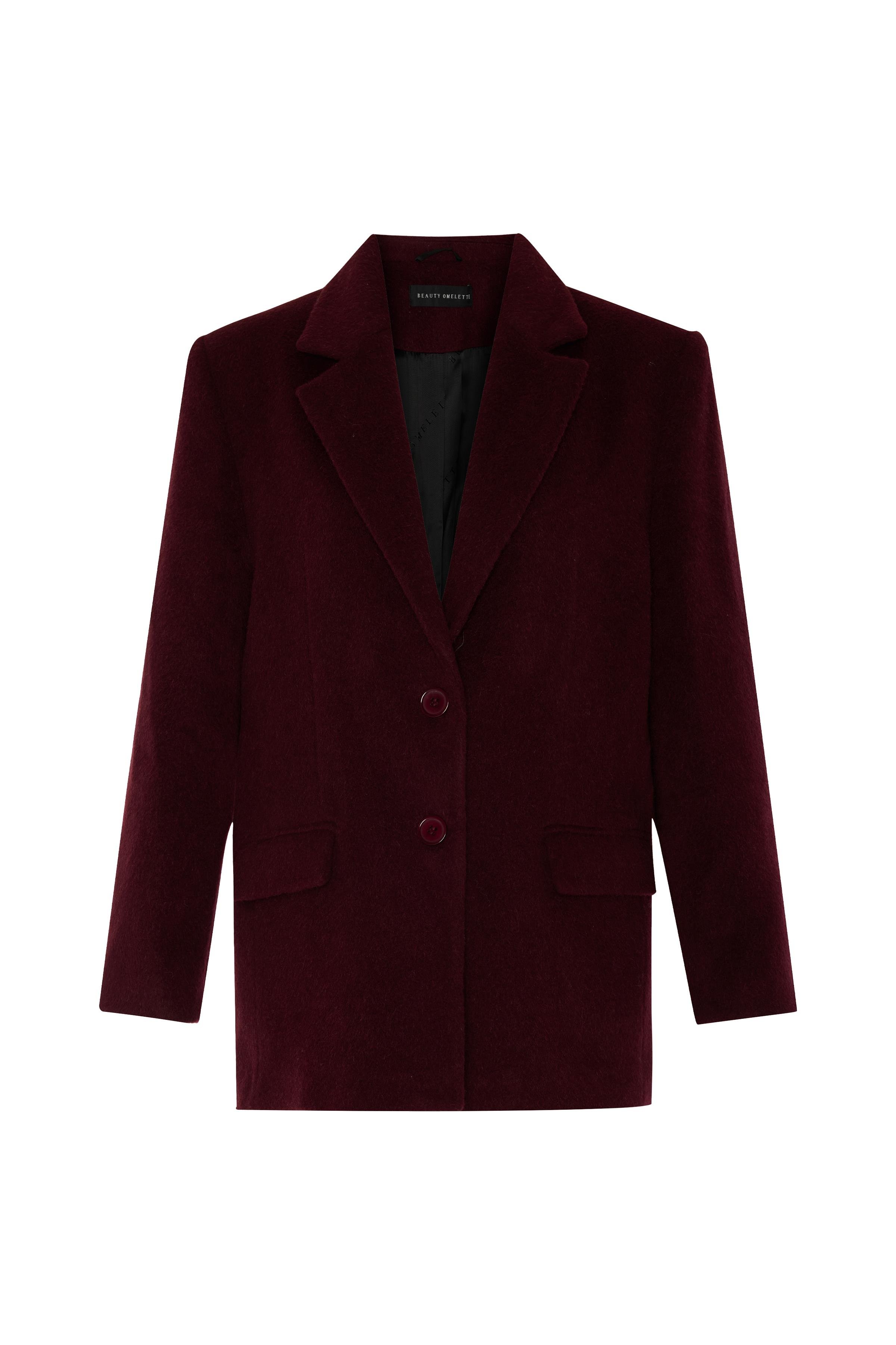 Bordo Daddy Alpaka Ceket Kaban