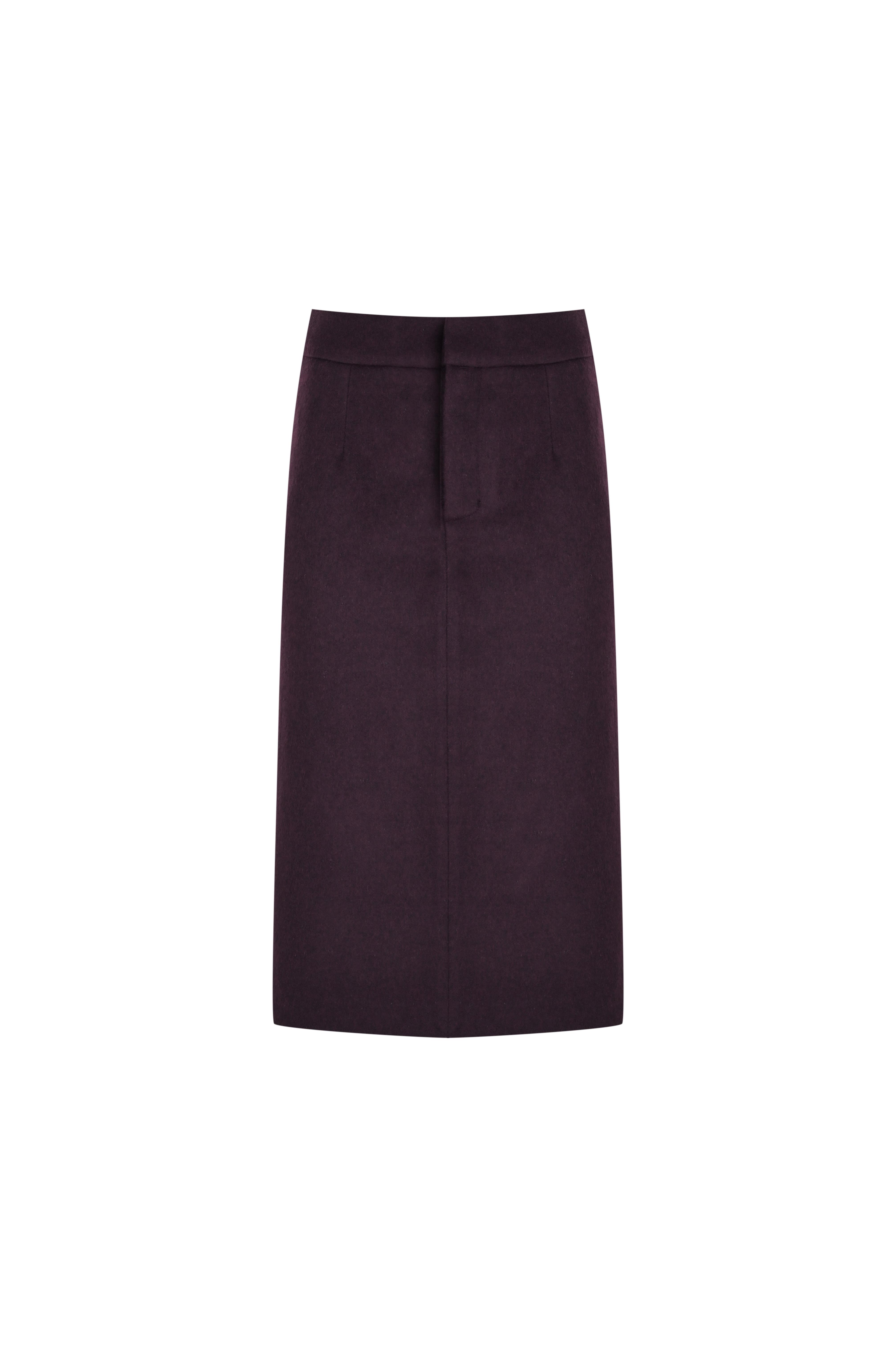 Bordo Midi Yünlü Etek