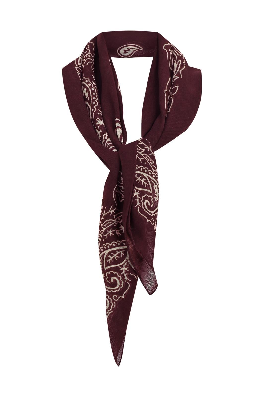 Bordo Şal Desen 92 X 92 Yün Şal
