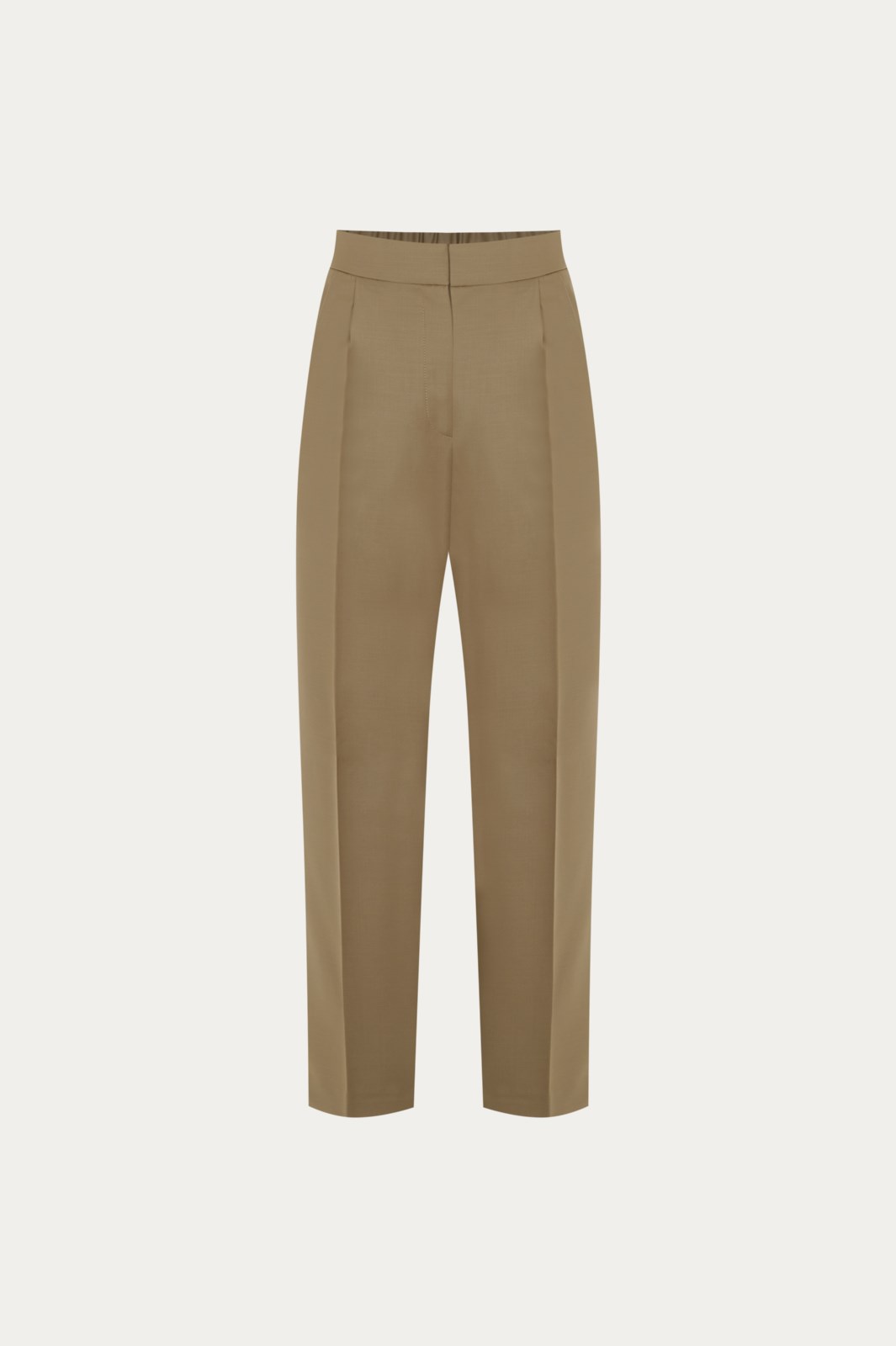 Camel Beli Lastikli Yün Havuç Takım Pantolon