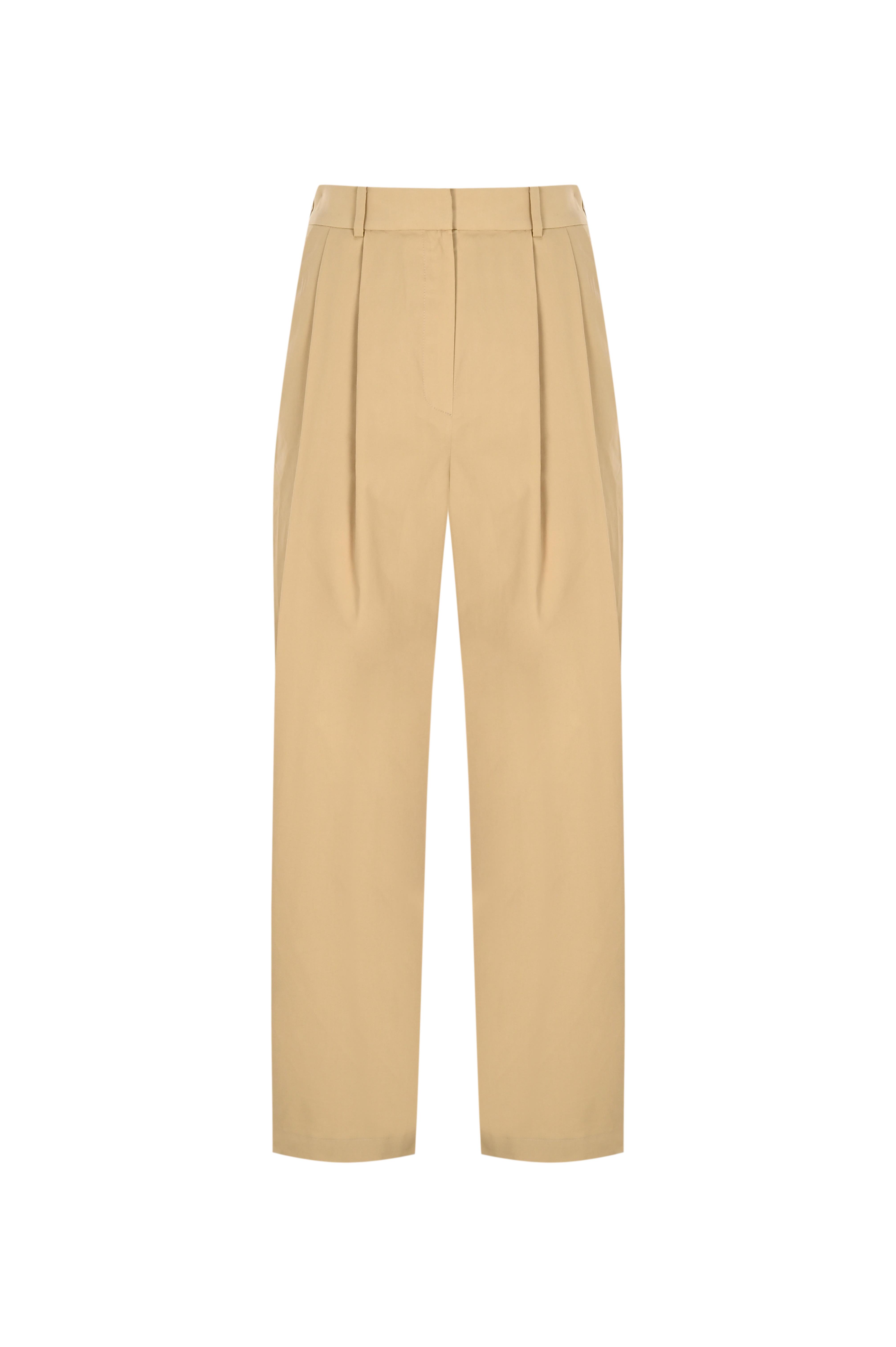 Camel Çift Pilili Koton Pantolon