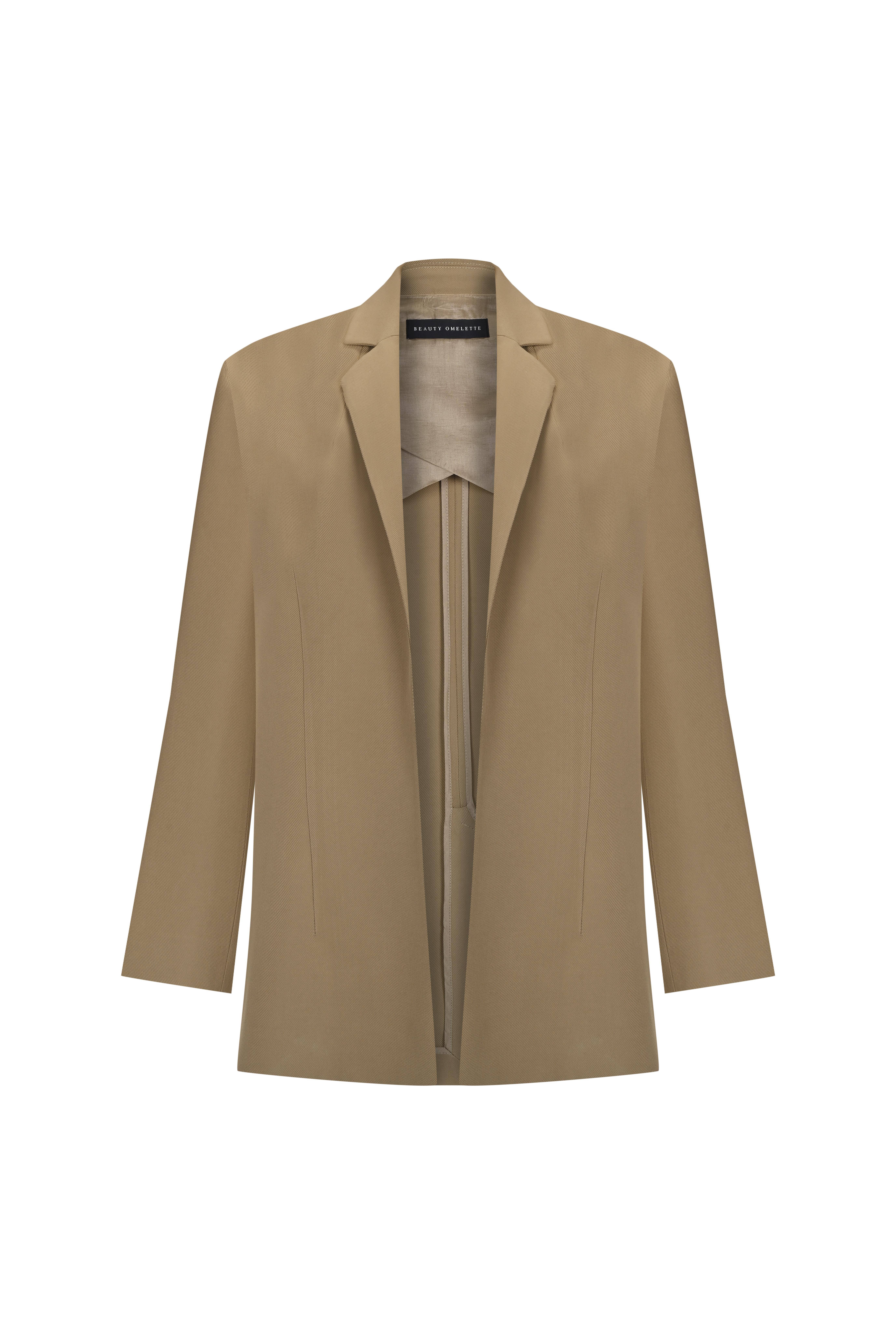 Camel Dökümlü Hırka Ceket