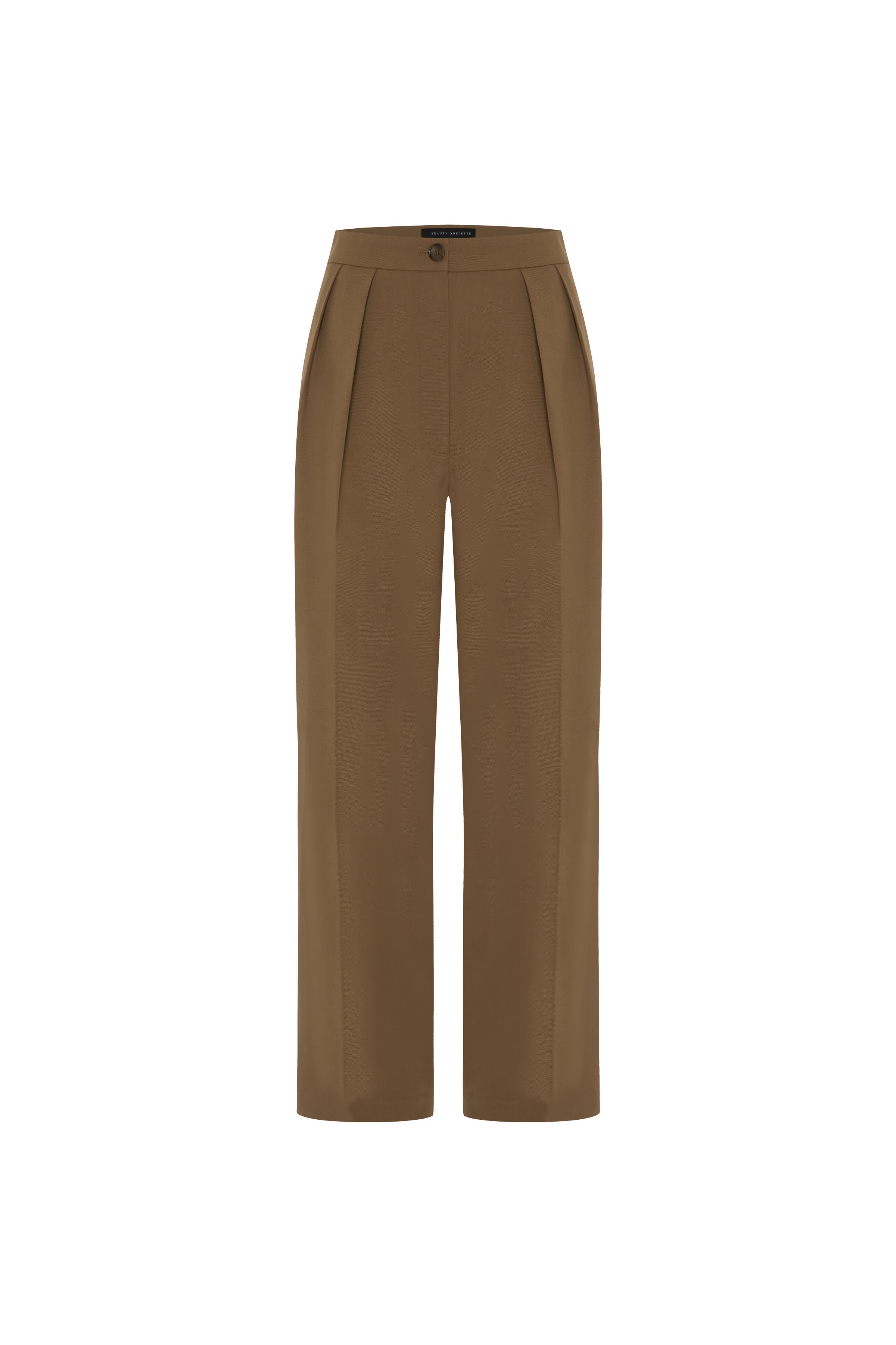 Camel Havuç Kesim Yünlü Pantolon