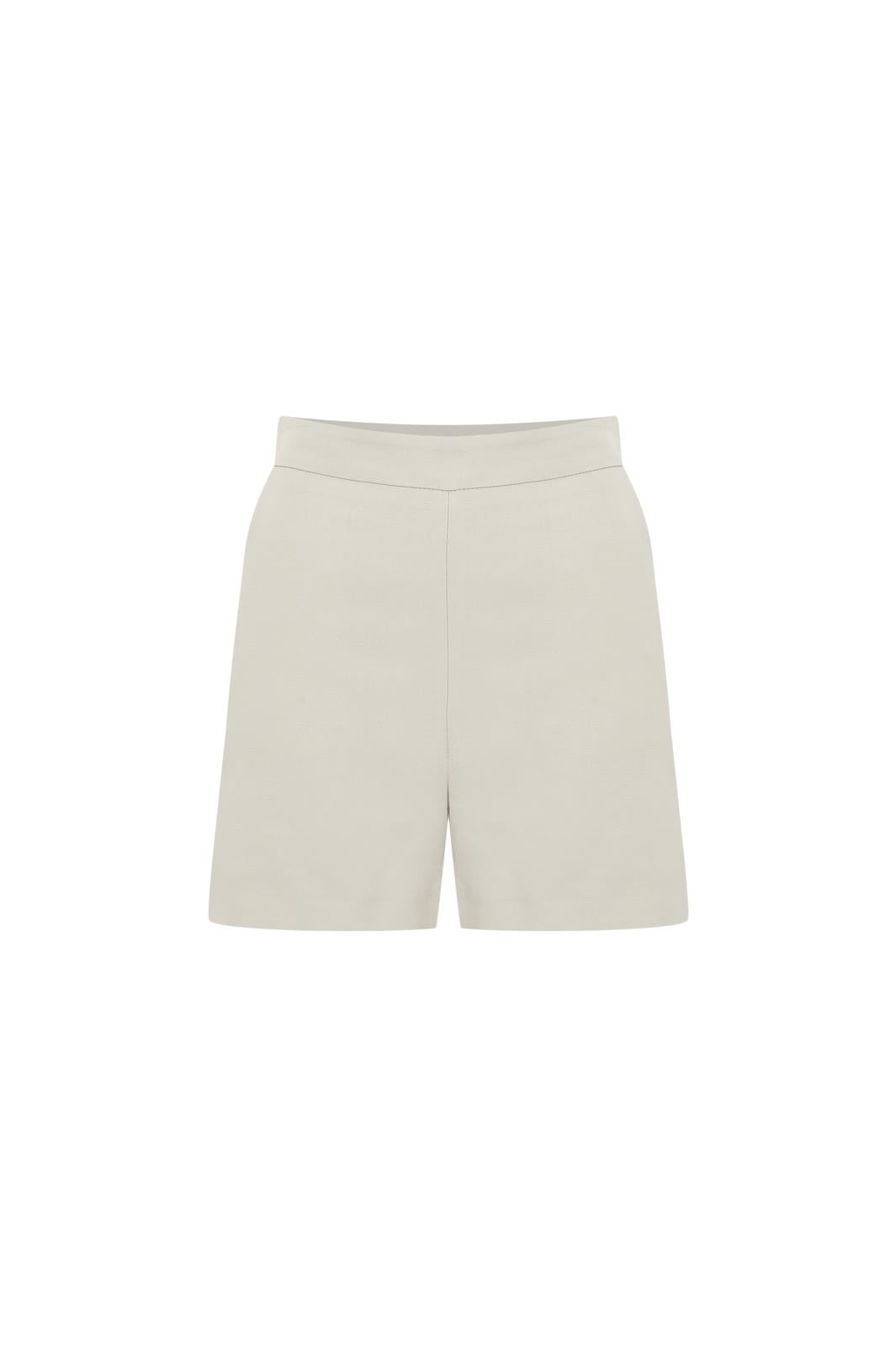 Ekru City Keten Şort