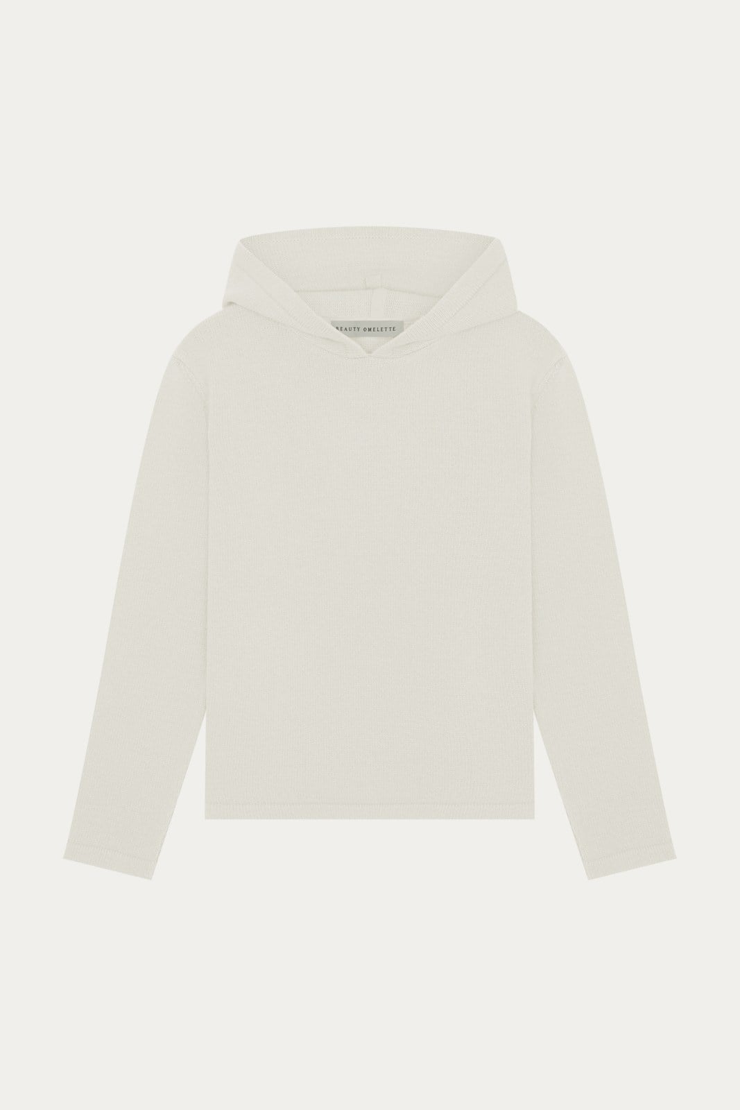 Ekru Yün Karışımlı Hoodie Triko Sweat