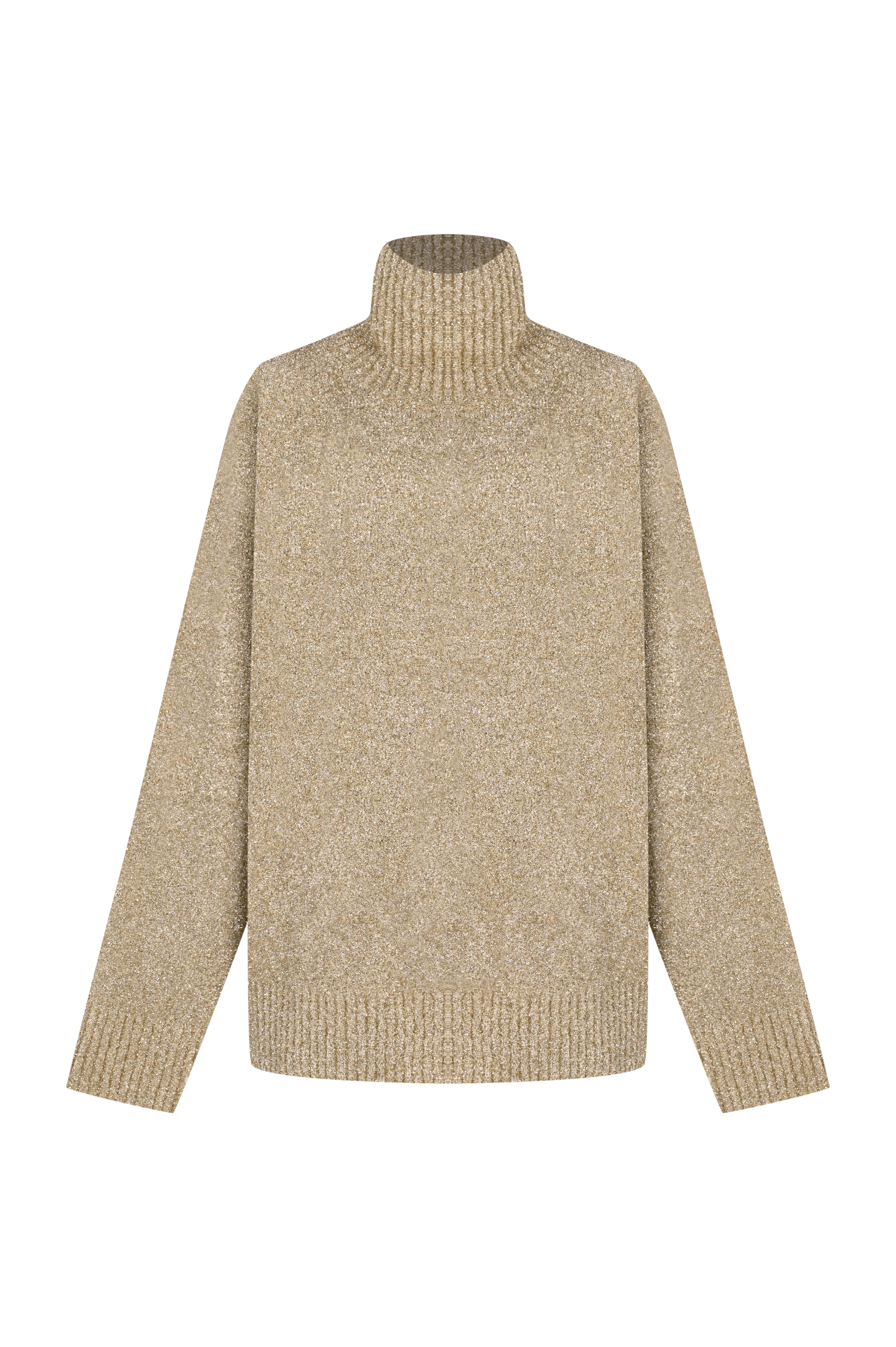 Gold Balıkçı Yaka Simli Kazak