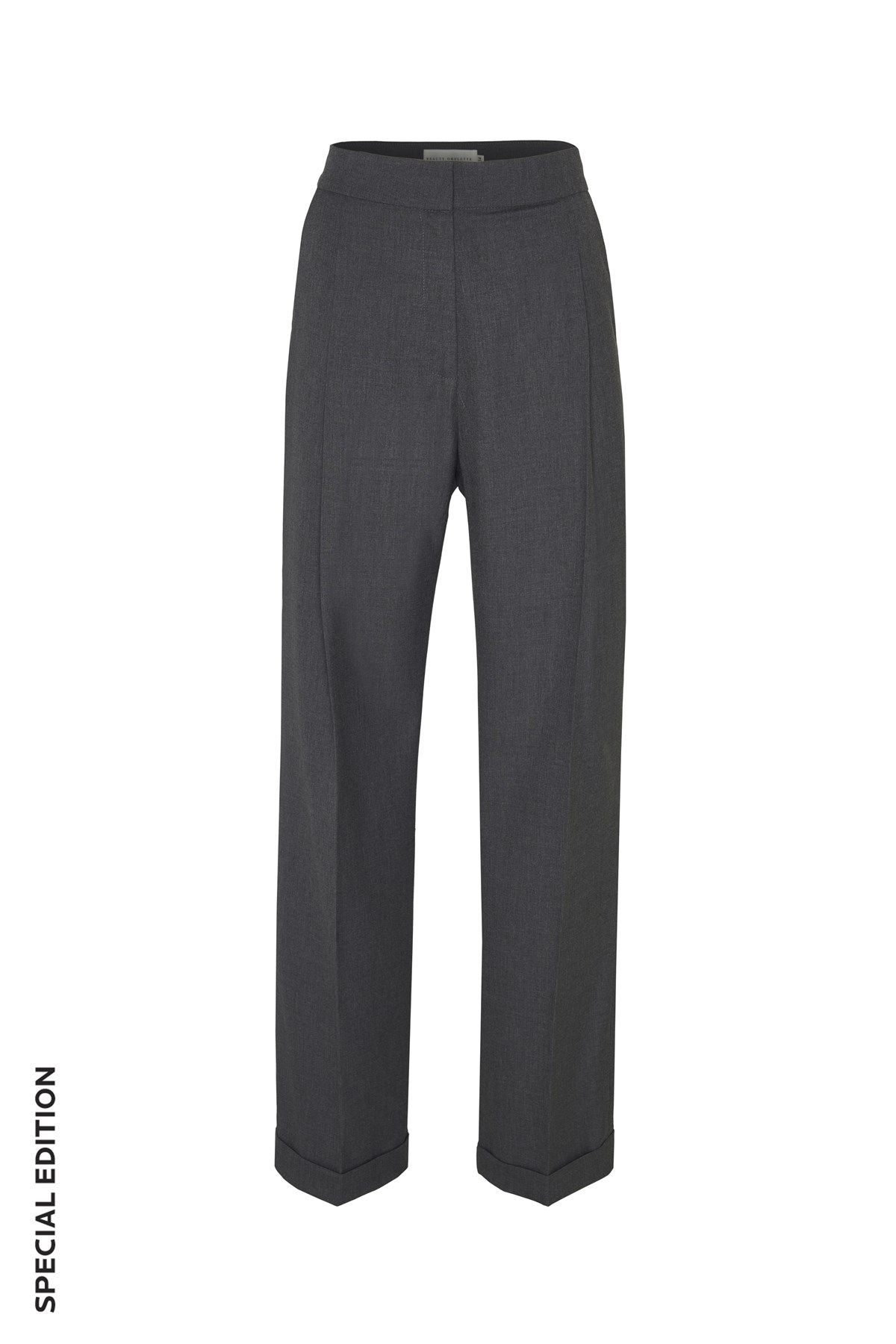 Gri Piliseli Yünlü Bol Pantolon- Special Edition