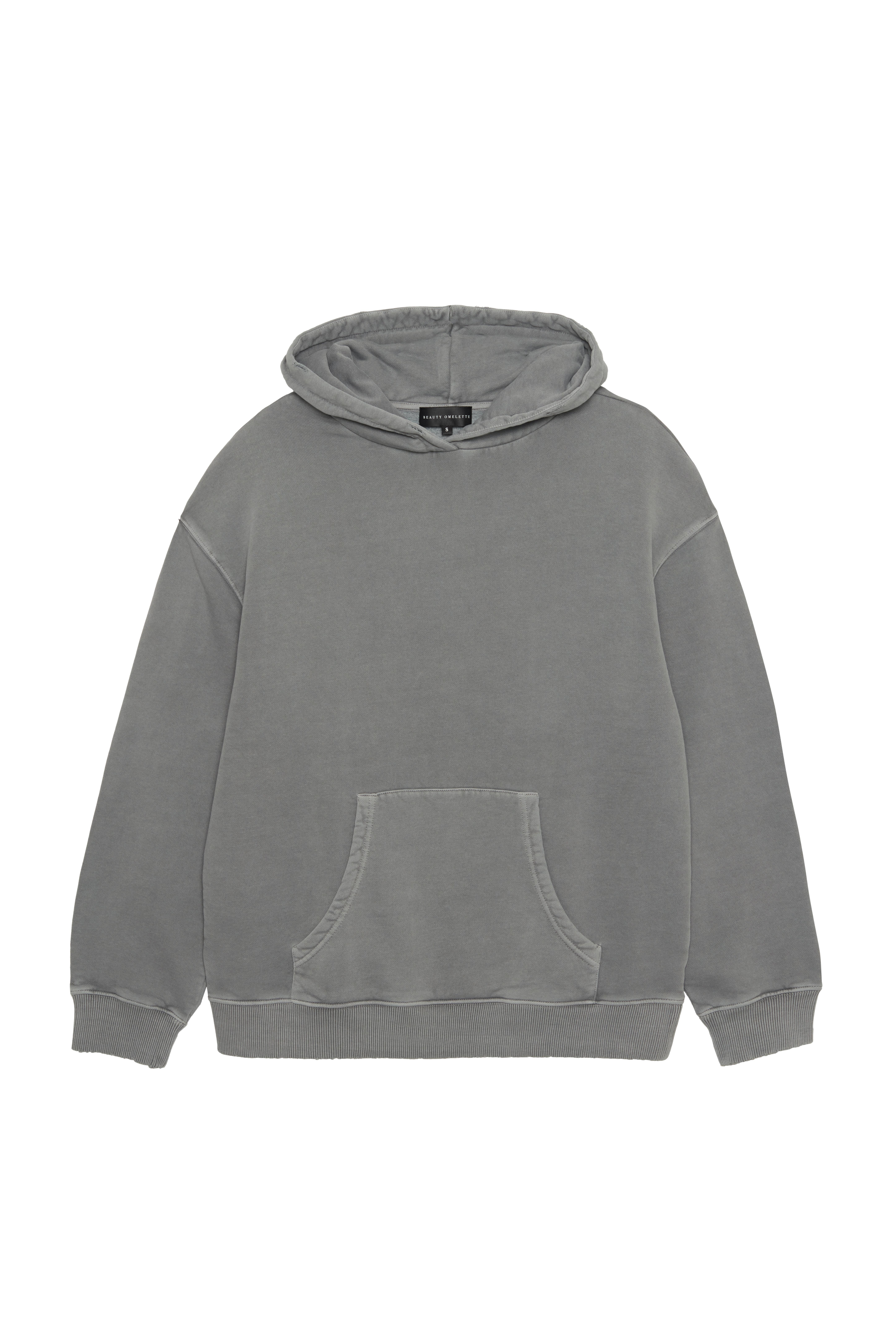 Gri Yıkamalı Kapüşonlu Sweatshirt