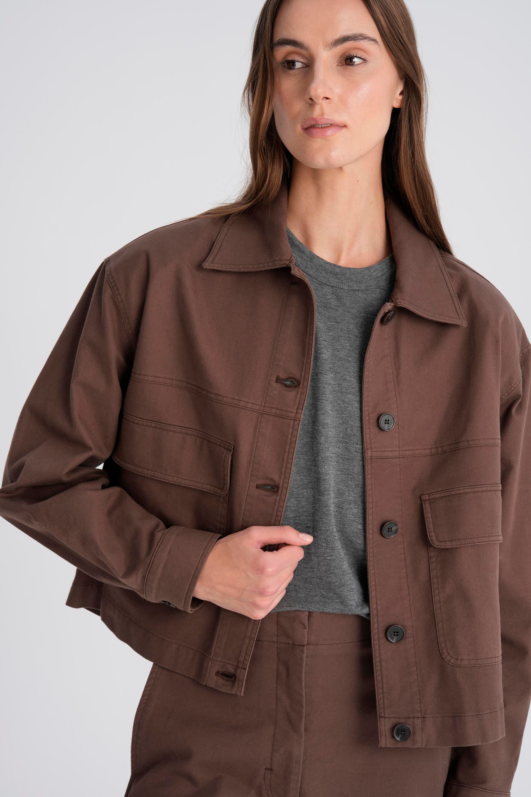 Kahverengi Gabardin Oversize Ceket