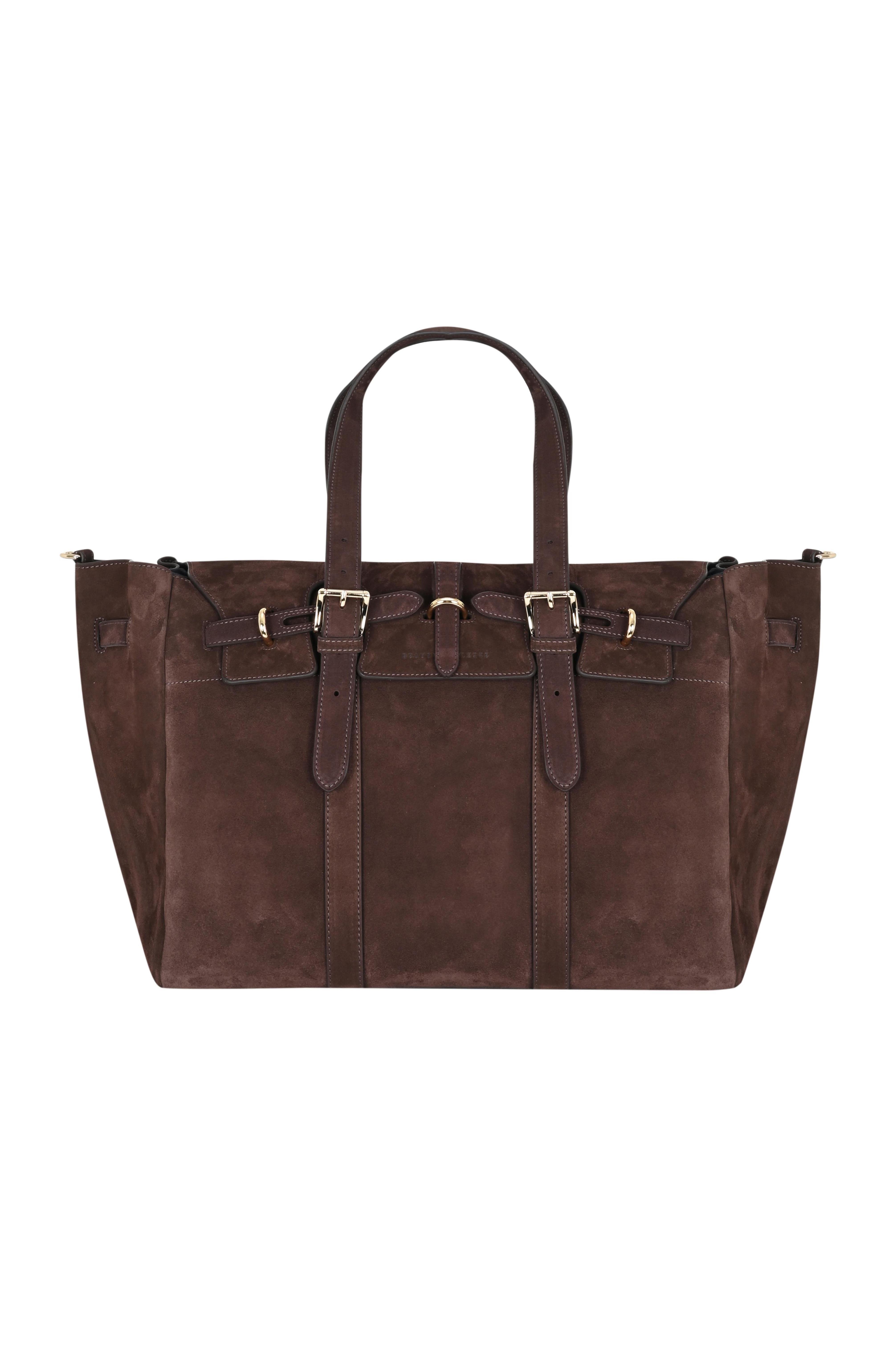 Kahverengi Gabrielle Süet Day Bag Gold