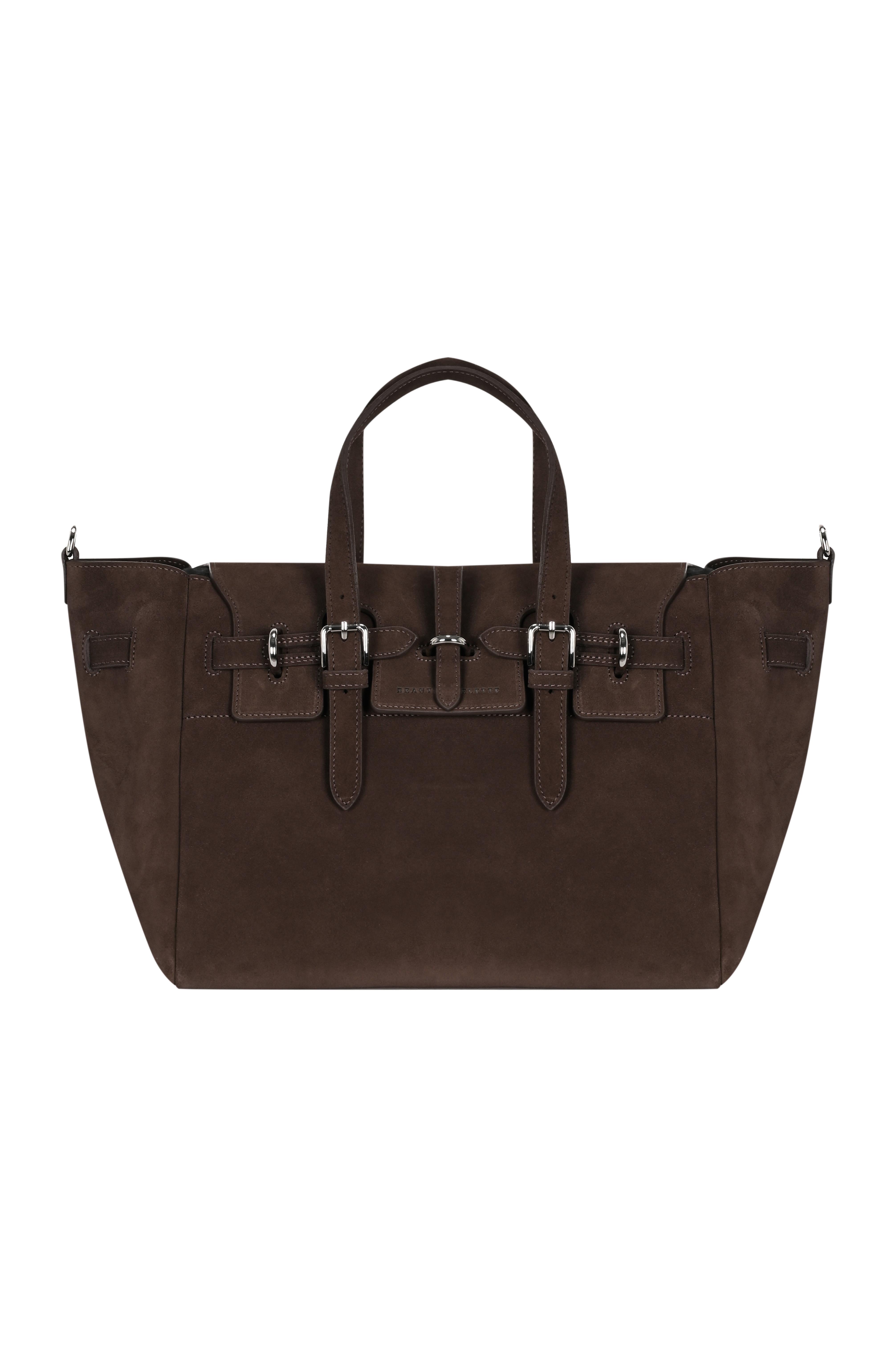 Kahverengi Gabrielle Süet Day Bag Silver