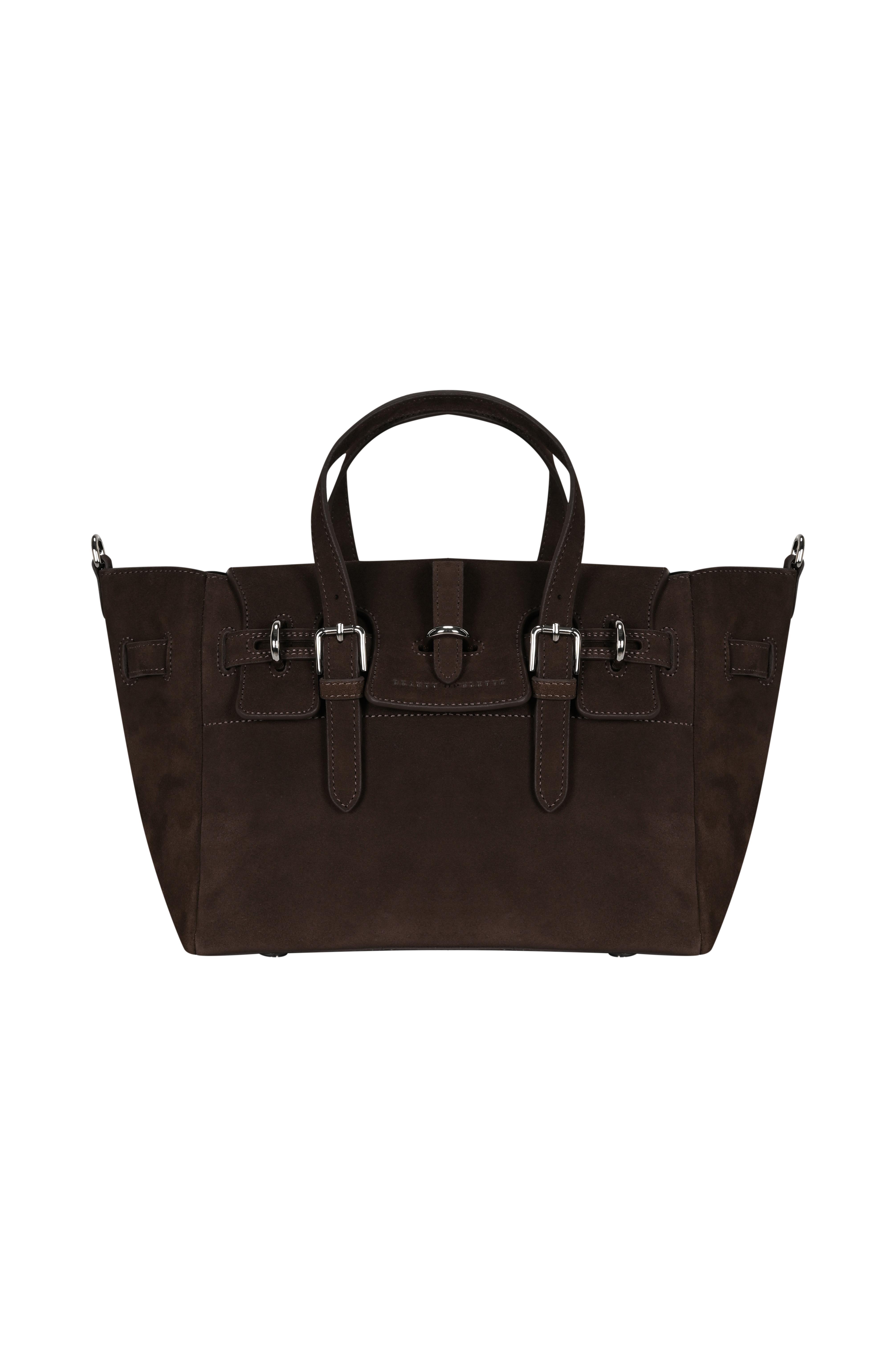 Kahverengi Gabrielle Süet Medium Bag Silver