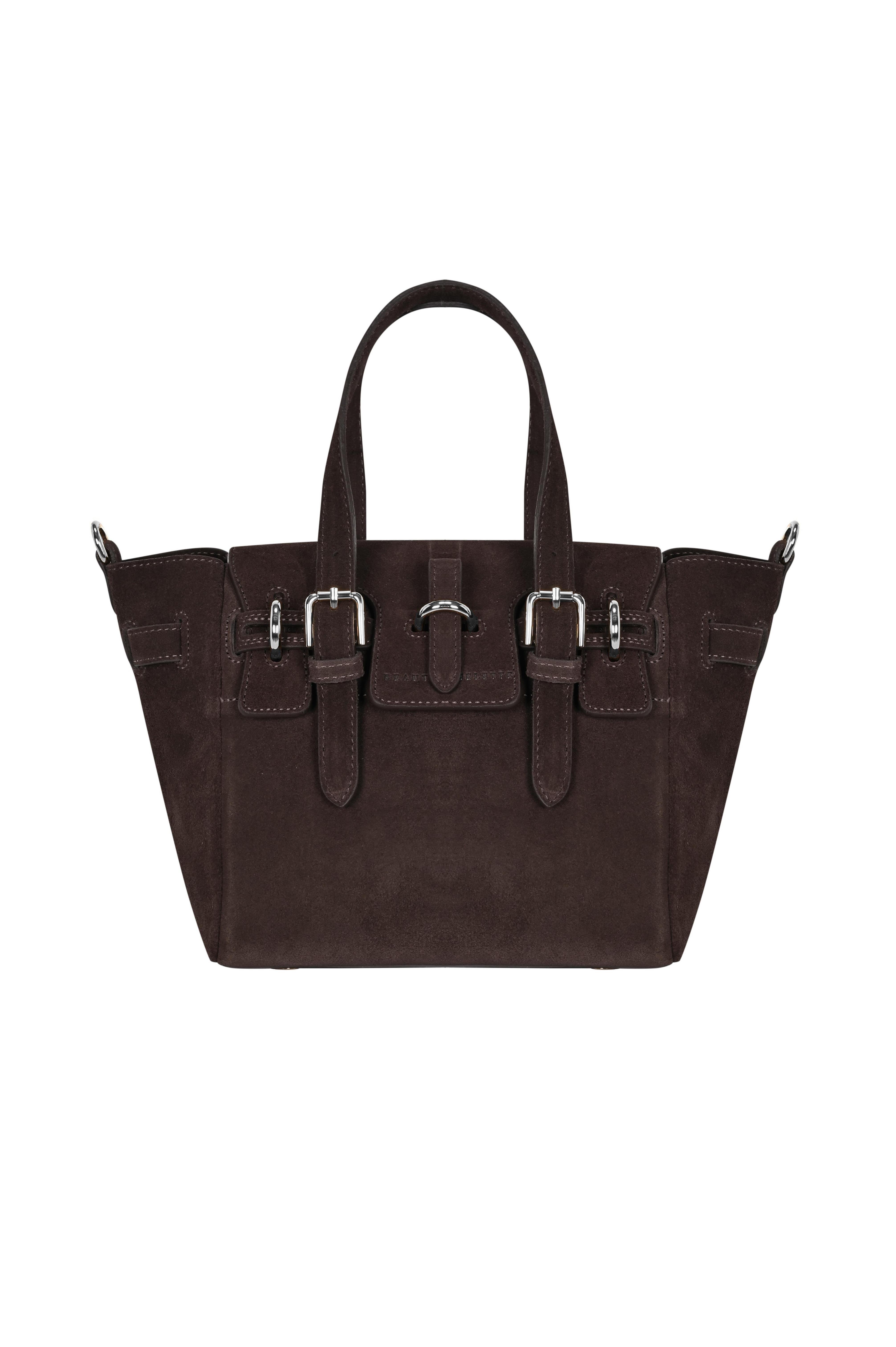 Kahverengi Gabrielle Süet Mini Bag Silver