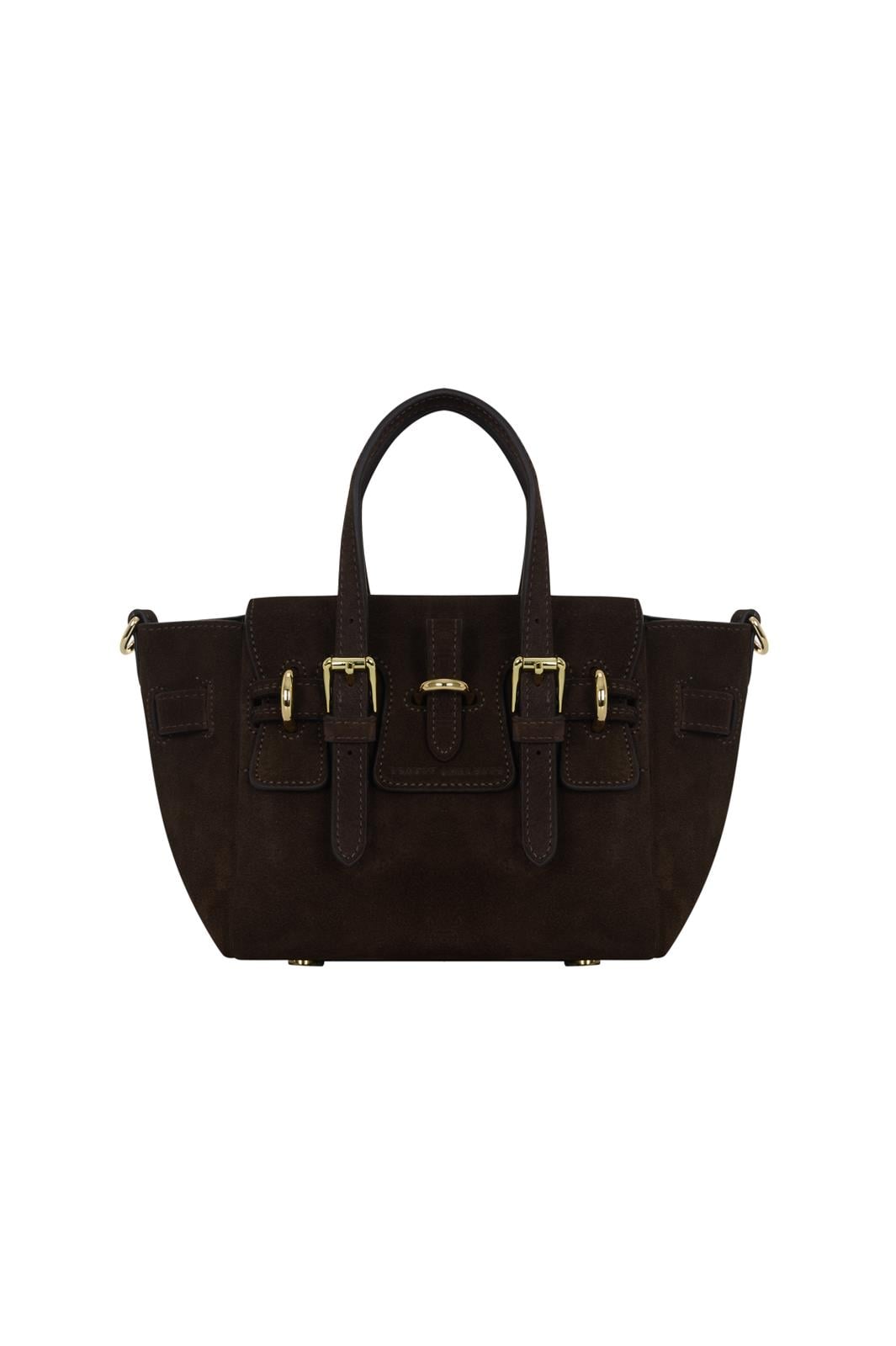 Kahverengi Gabrielle Süet Petite Bag Gold