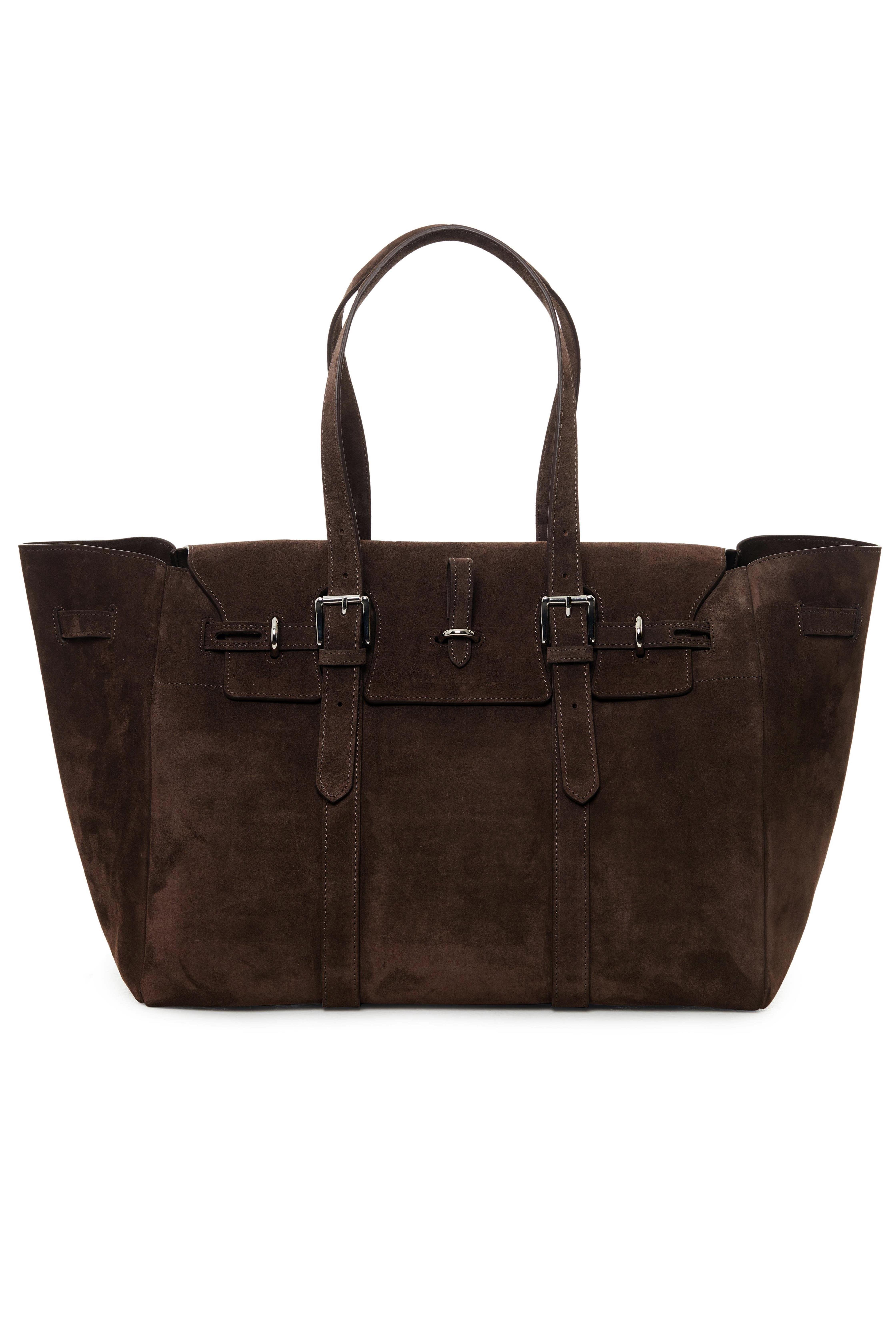 Kahverengi Gabrielle Süet Travel Bag Silver